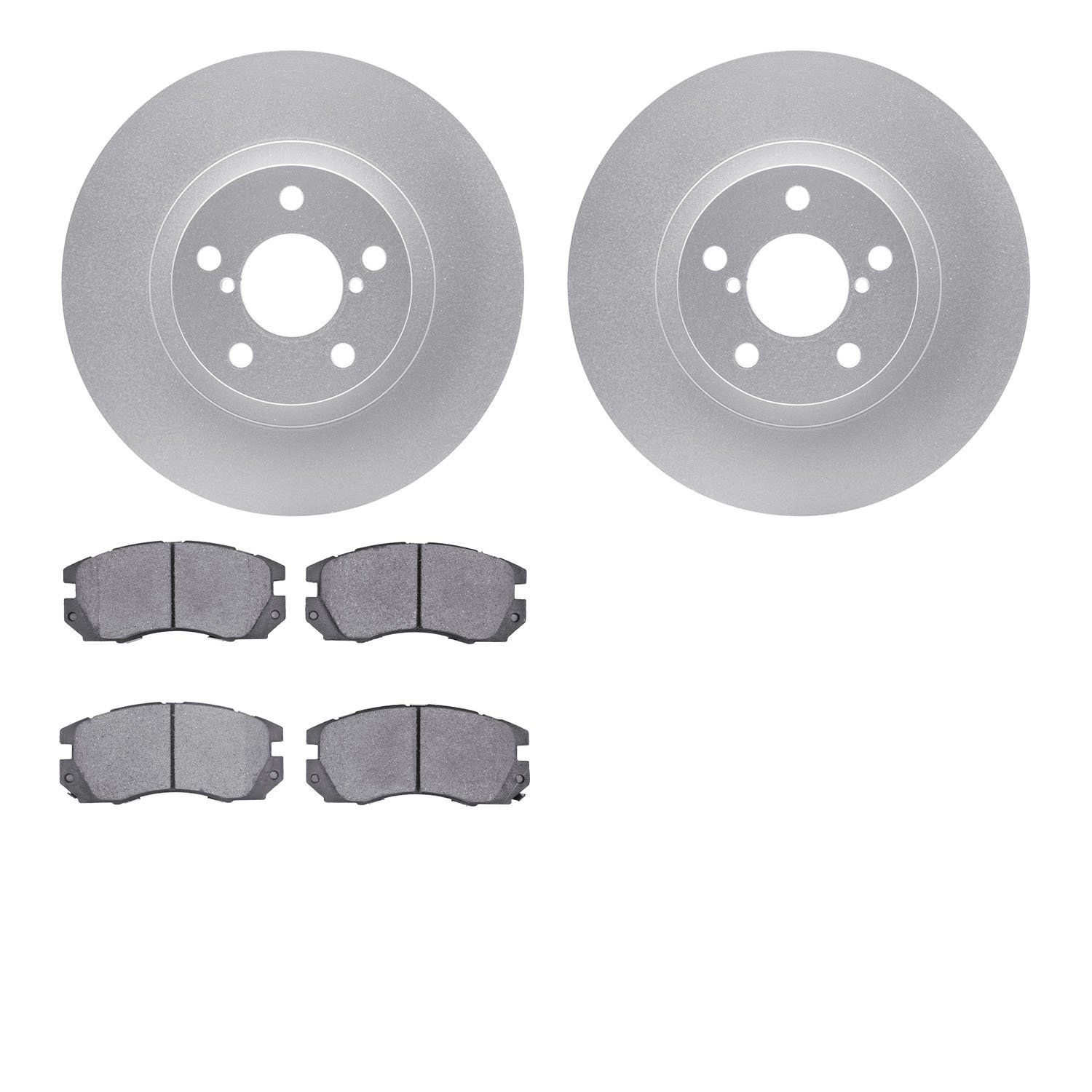 4502-13046 Geospec Brake Rotors w/5000 Advanced Brake Pads Kit, 1990-1996 Subaru, Position: Front