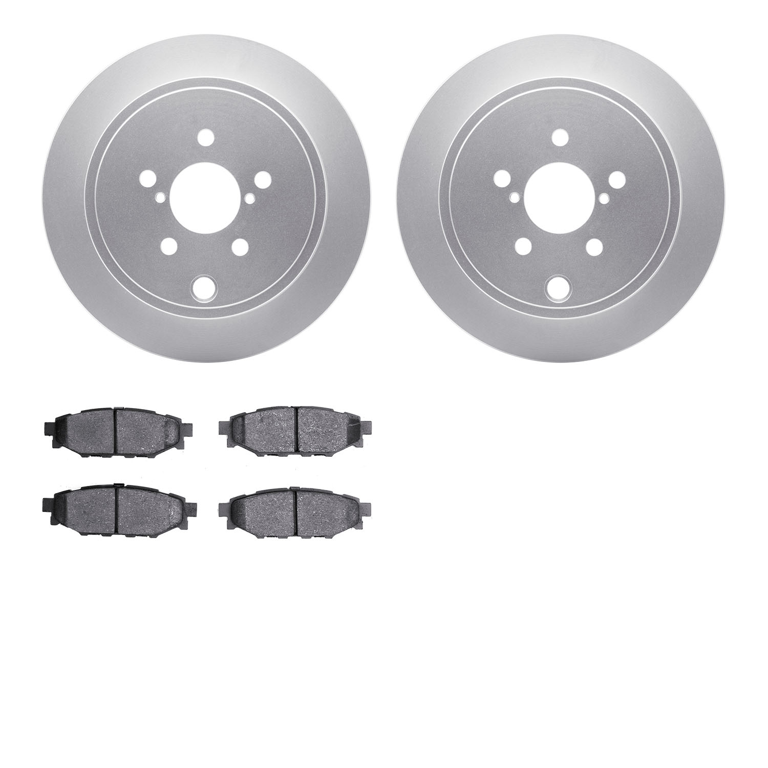 4502-13063 Geospec Brake Rotors w/5000 Advanced Brake Pads Kit, 2008-2015 Subaru, Position: Rear