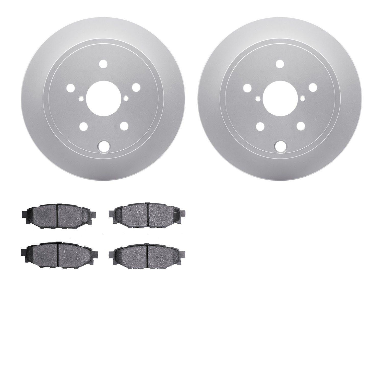 4502-13066 Geospec Brake Rotors w/5000 Advanced Brake Pads Kit, 2015-2021 Subaru, Position: Rear