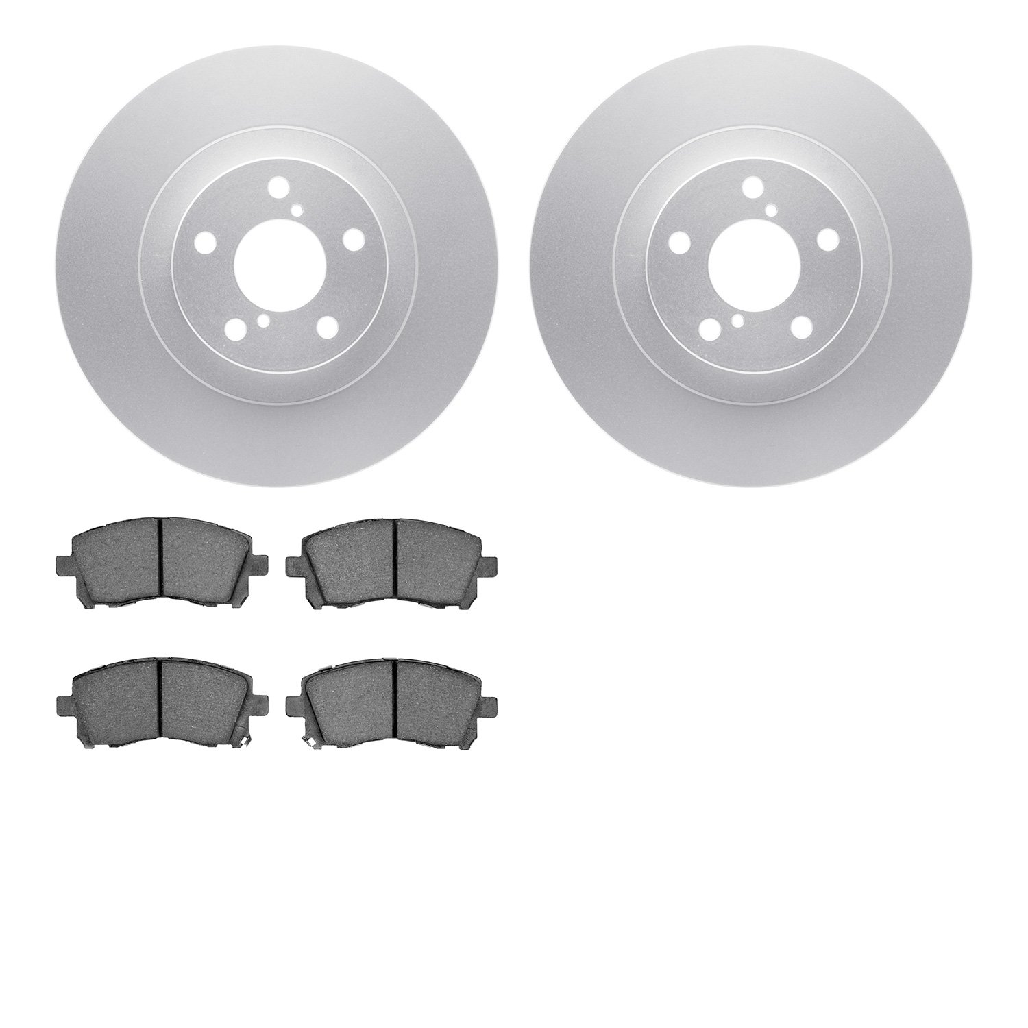 4502-13074 Geospec Brake Rotors w/5000 Advanced Brake Pads Kit, 2001-2003 Subaru, Position: Front