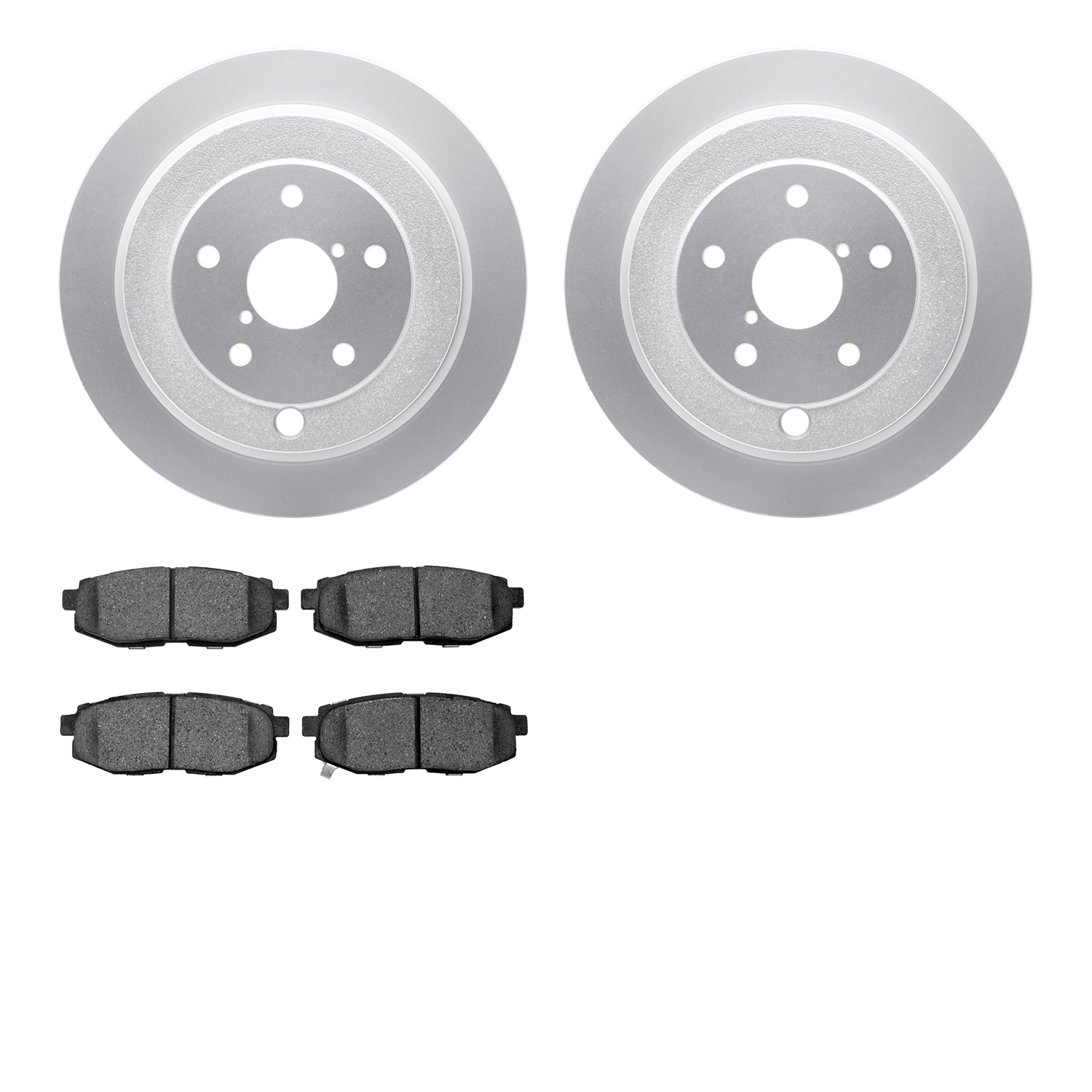 4502-13081 Geospec Brake Rotors w/5000 Advanced Brake Pads Kit, 2006-2014 Subaru, Position: Rear