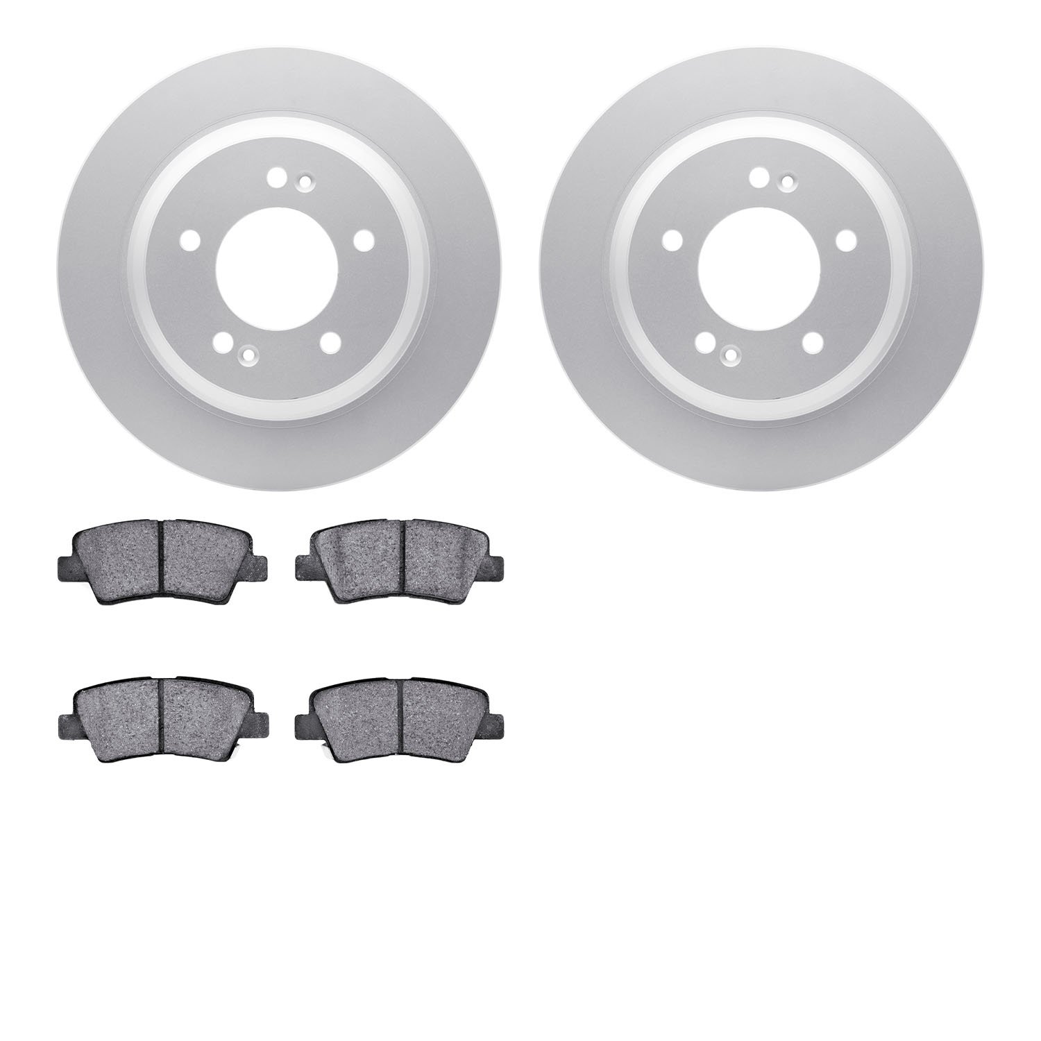 4502-21049 Geospec Brake Rotors w/5000 Advanced Brake Pads Kit, Fits Select Kia/Hyundai/Genesis, Position: Rear