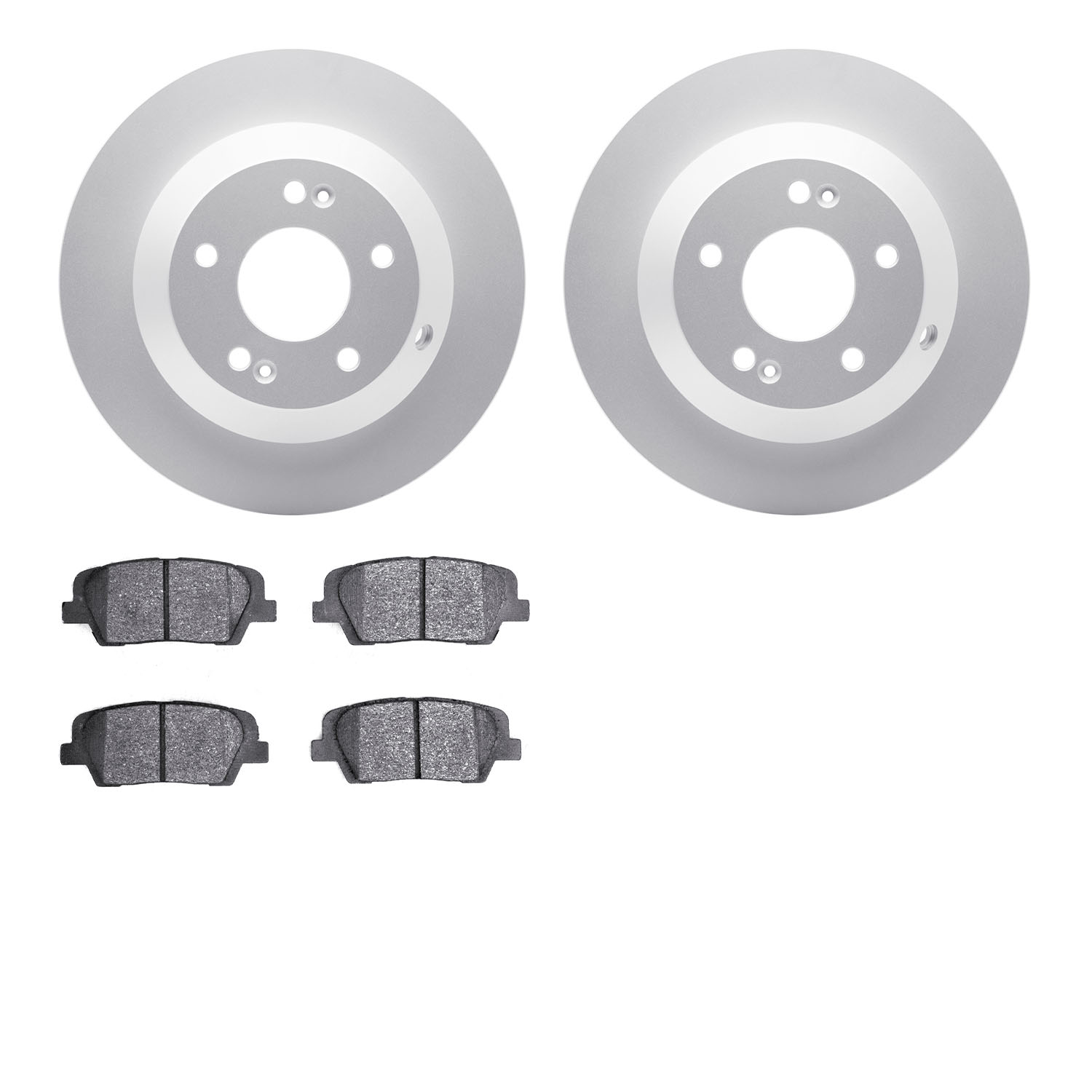 4502-21068 Geospec Brake Rotors w/5000 Advanced Brake Pads Kit, 2015-2020 Kia/Hyundai/Genesis, Position: Rear