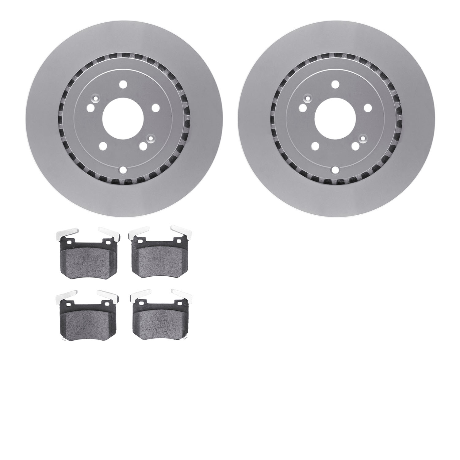 4502-21079 Geospec Brake Rotors w/5000 Advanced Brake Pads Kit, Fits Select Kia/Hyundai/Genesis, Position: Rear