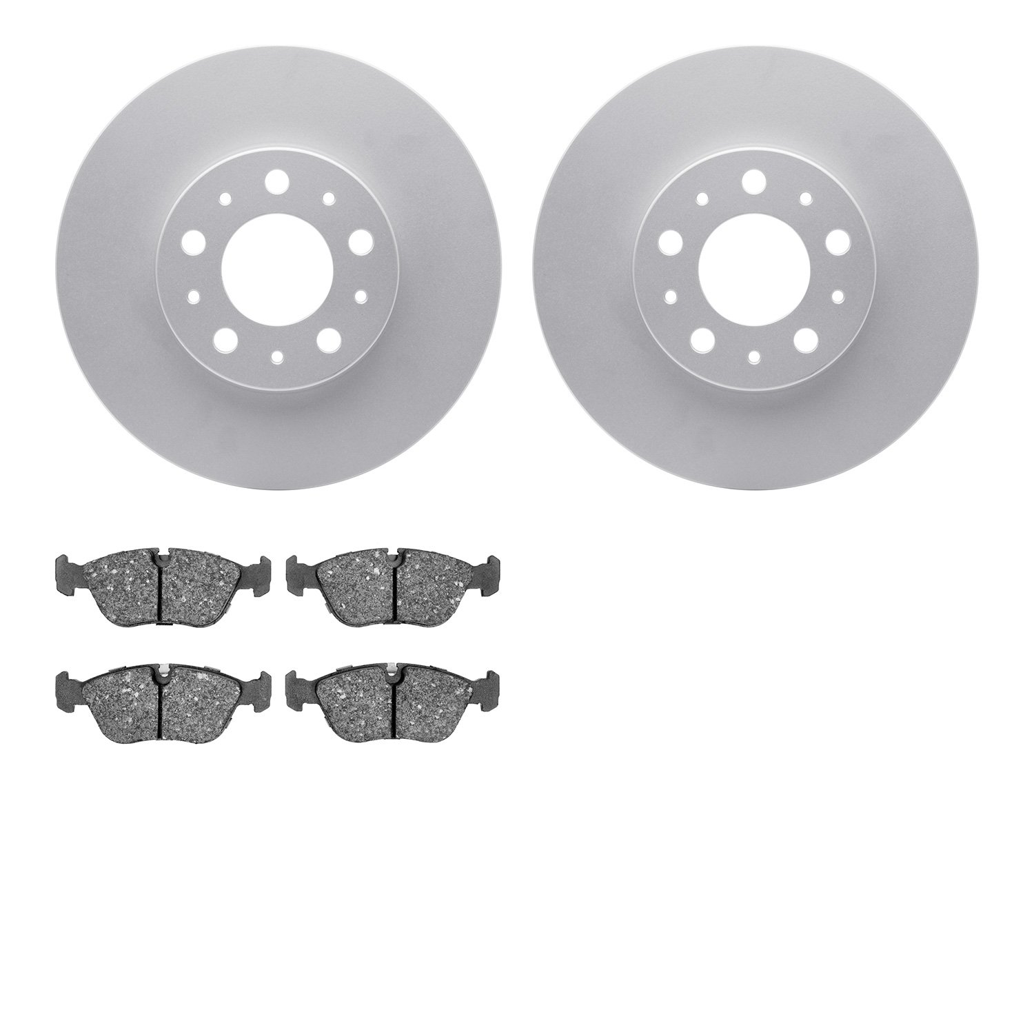 4502-27055 Geospec Brake Rotors w/5000 Advanced Brake Pads Kit, 1996-2000 Volvo, Position: Front