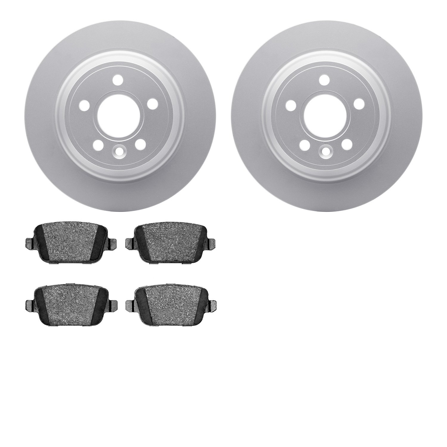 4502-27074 Geospec Brake Rotors w/5000 Advanced Brake Pads Kit, 2007-2010 Volvo, Position: Rear