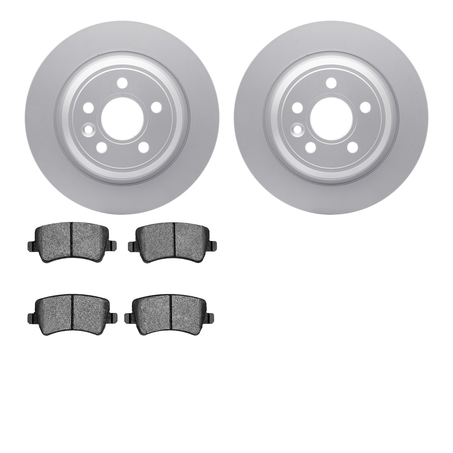 4502-27076 Geospec Brake Rotors w/5000 Advanced Brake Pads Kit, 2007-2018 Volvo, Position: Rear