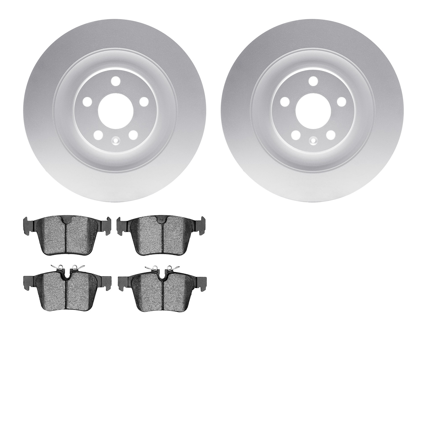 4502-27100 Geospec Brake Rotors w/5000 Advanced Brake Pads Kit, 2016-2020 Volvo, Position: Rear