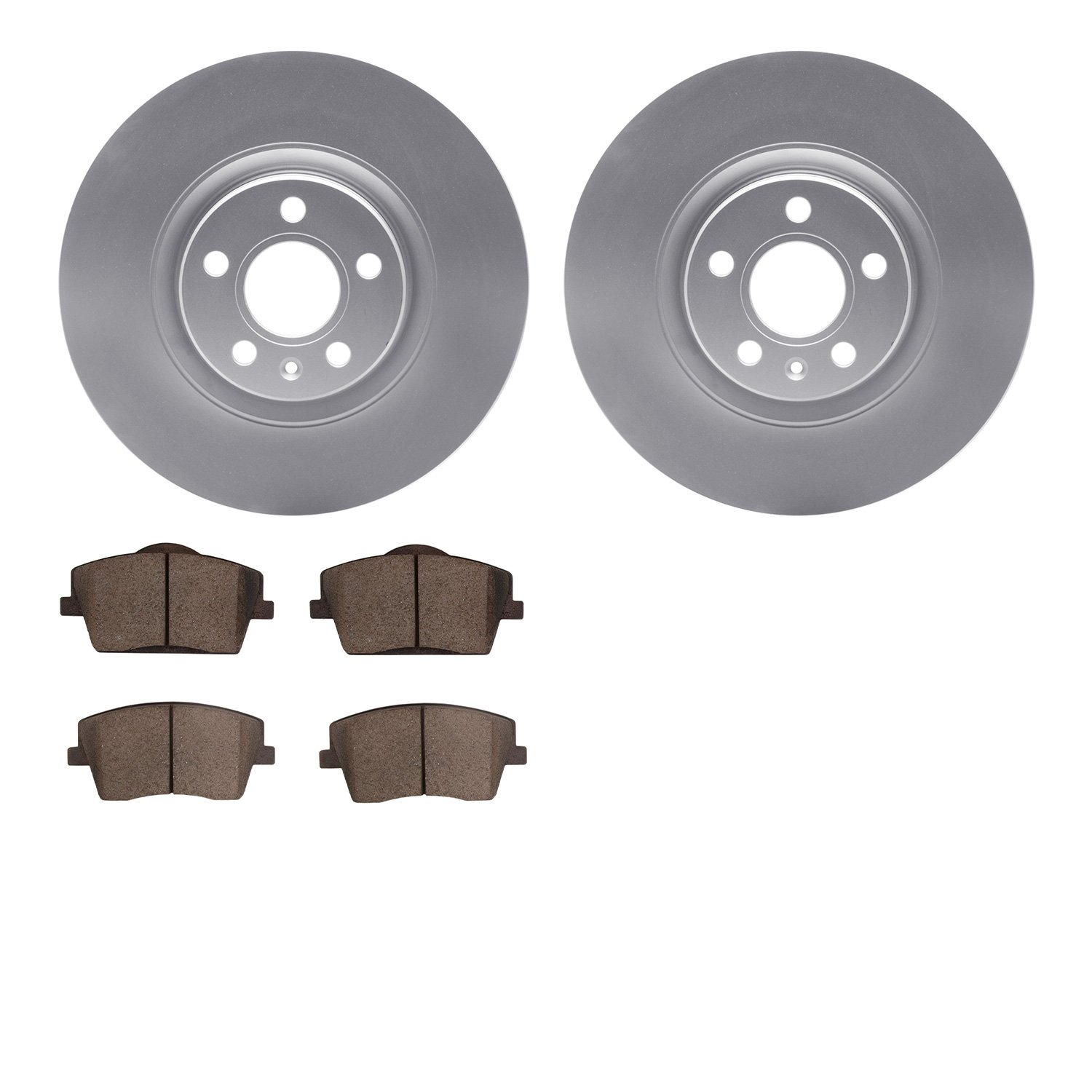4502-27106 Geospec Brake Rotors w/5000 Advanced Brake Pads Kit, Fits Select Volvo, Position: Front