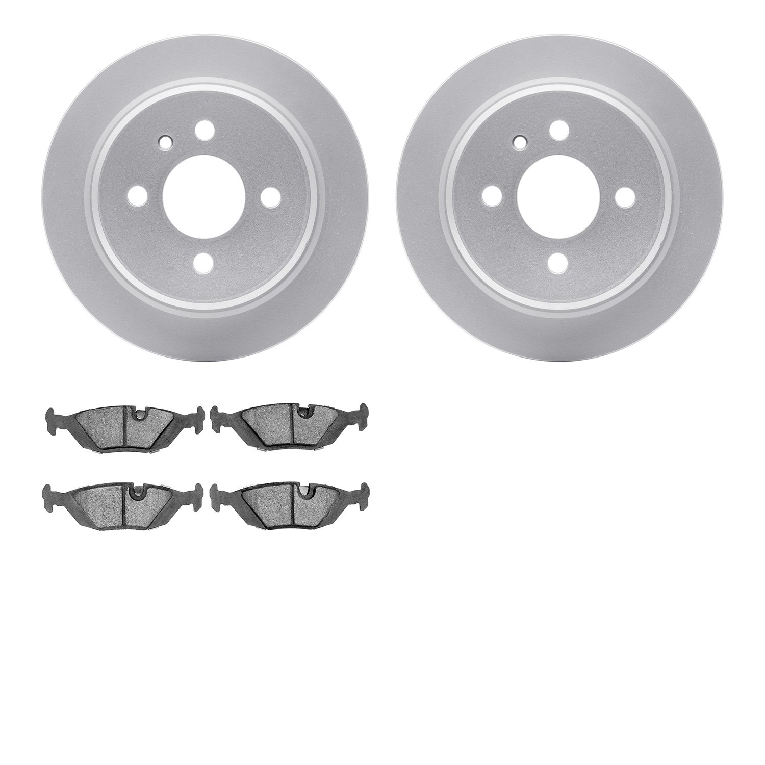 4502-31077 Geospec Brake Rotors w/5000 Advanced Brake Pads Kit, 1984-1991 BMW, Position: Rear