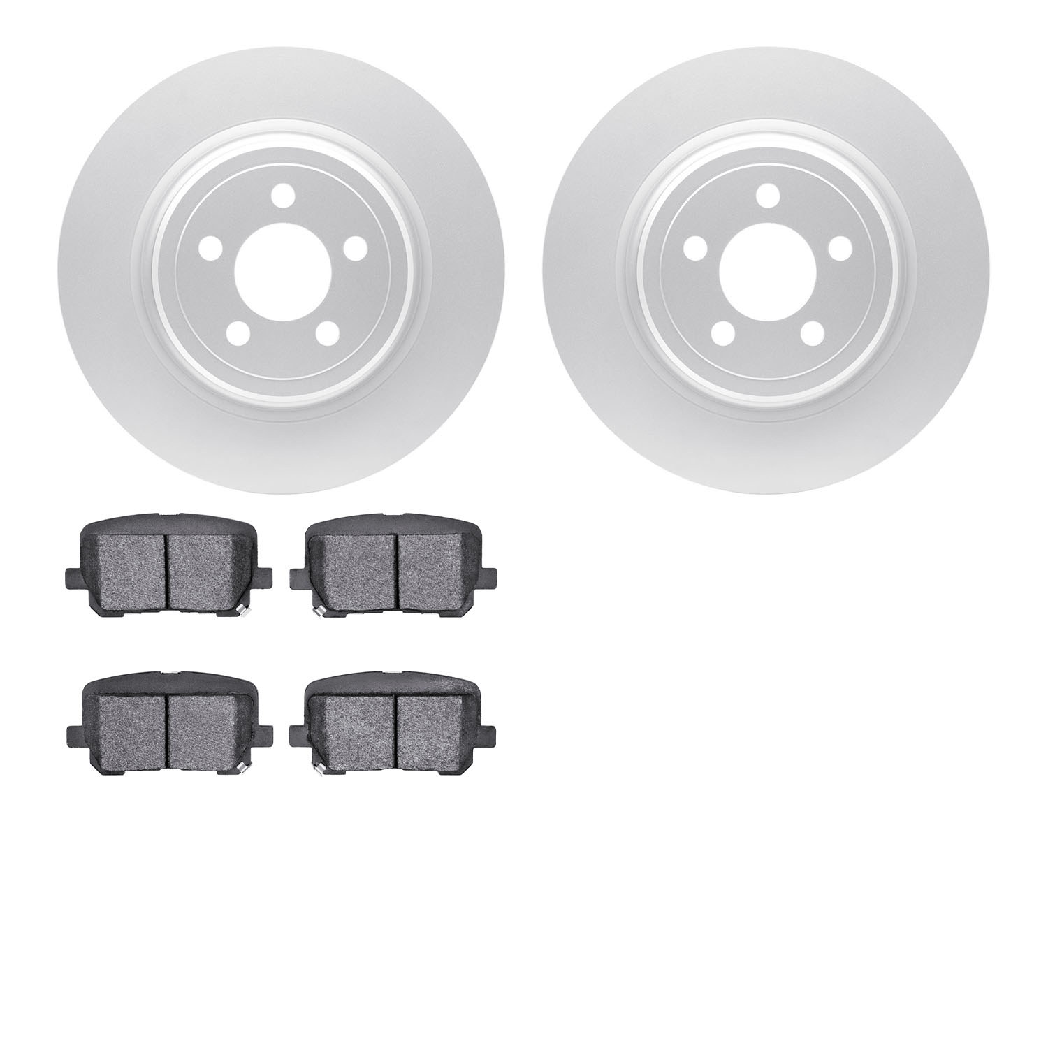4502-39051 Geospec Brake Rotors w/5000 Advanced Brake Pads Kit, Fits Select Mopar, Position: Rear