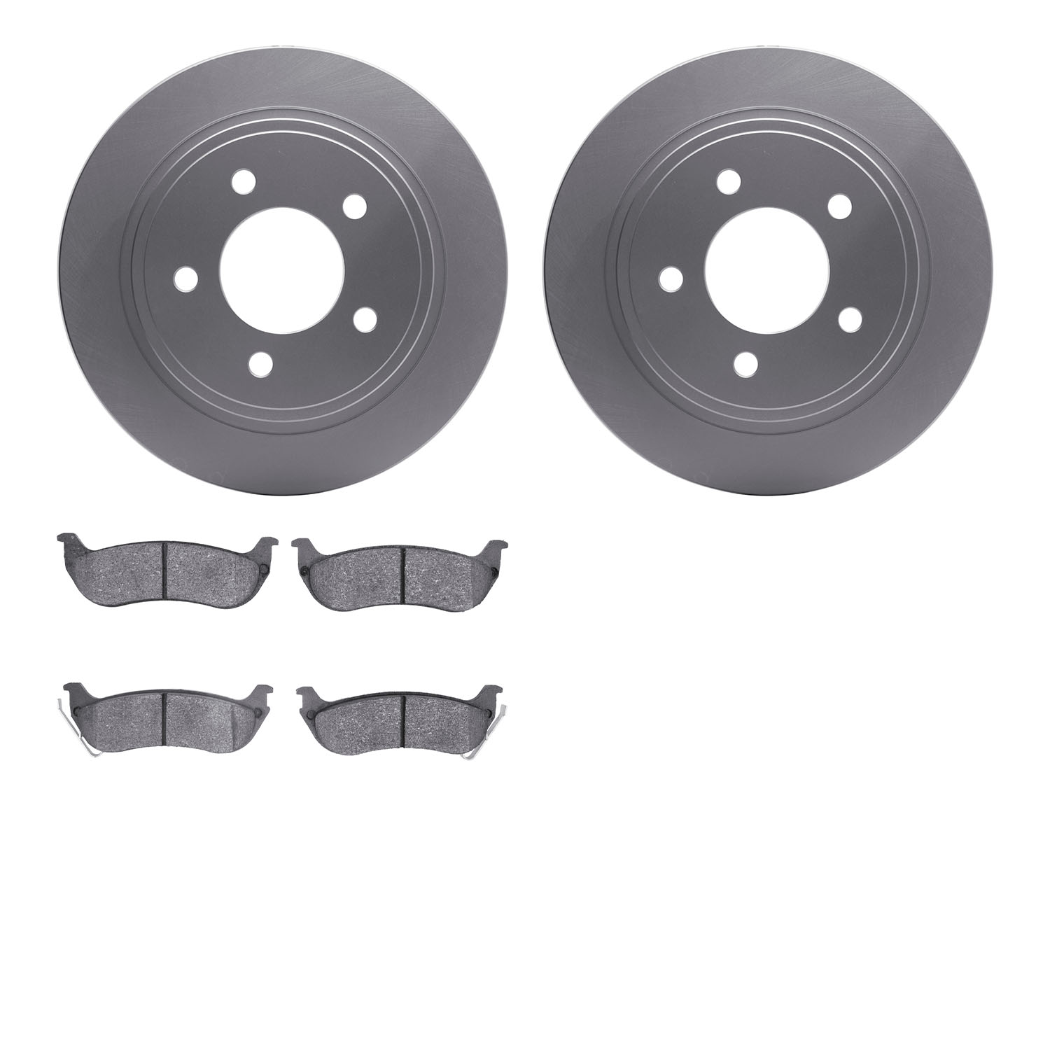 4502-39061 Geospec Brake Rotors w/5000 Advanced Brake Pads Kit, 2004-2008 Mopar, Position: Rear