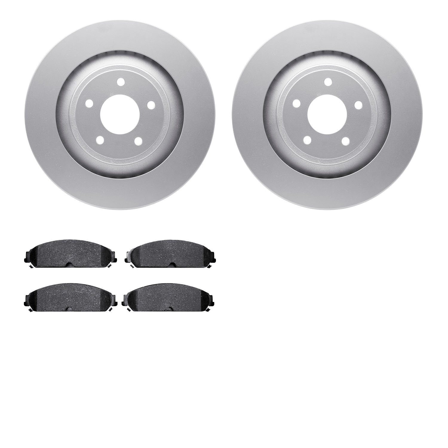 4502-40090 Geospec Brake Rotors w/5000 Advanced Brake Pads Kit, 2013-2014 Mopar, Position: Front