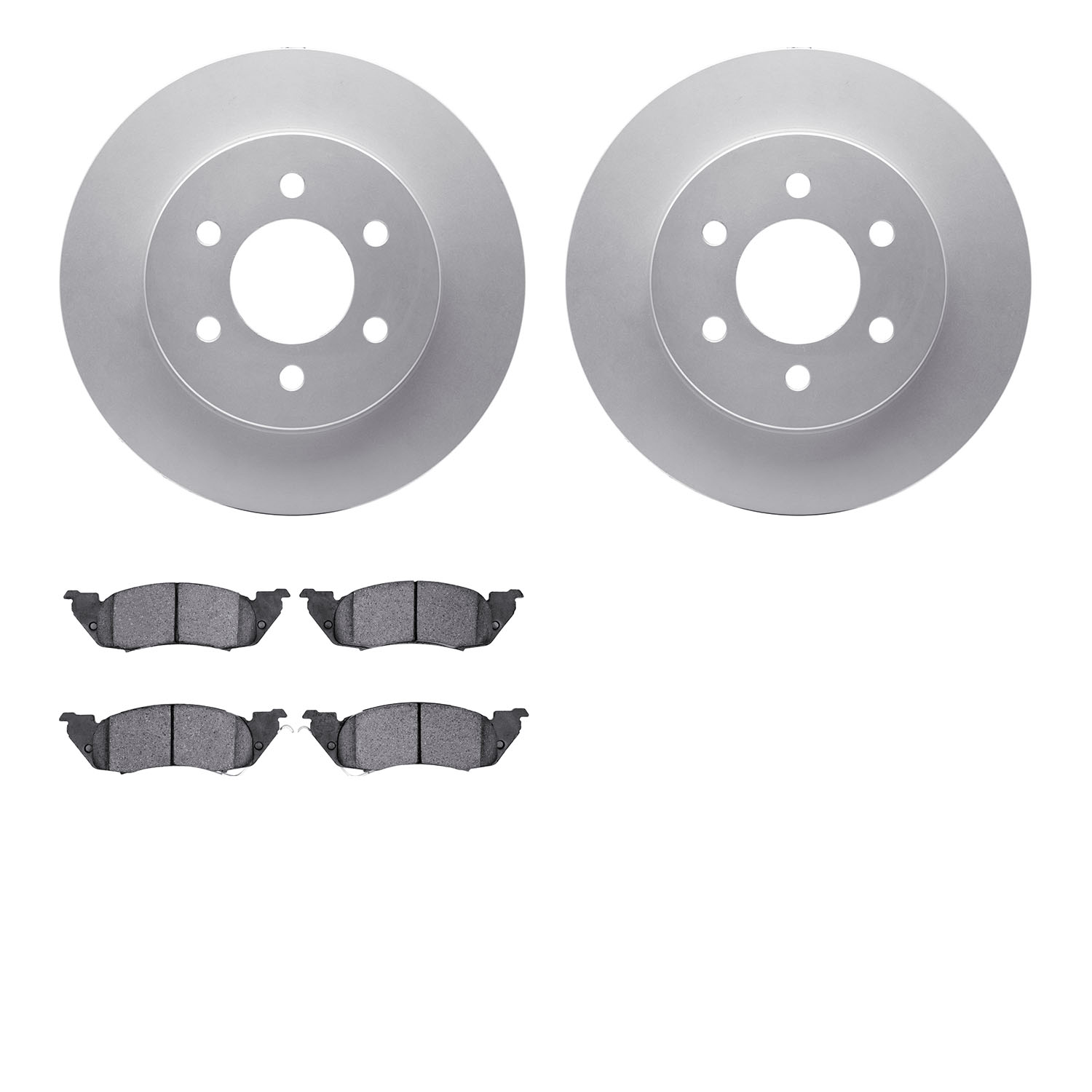 4502-40119 Geospec Brake Rotors w/5000 Advanced Brake Pads Kit, 1997-1998 Mopar, Position: Front