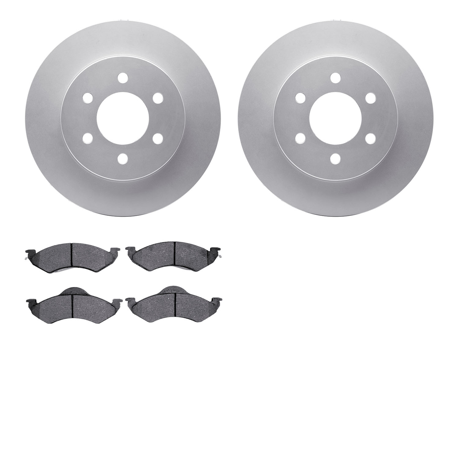 4502-40120 Geospec Brake Rotors w/5000 Advanced Brake Pads Kit, 1998-1999 Mopar, Position: Front