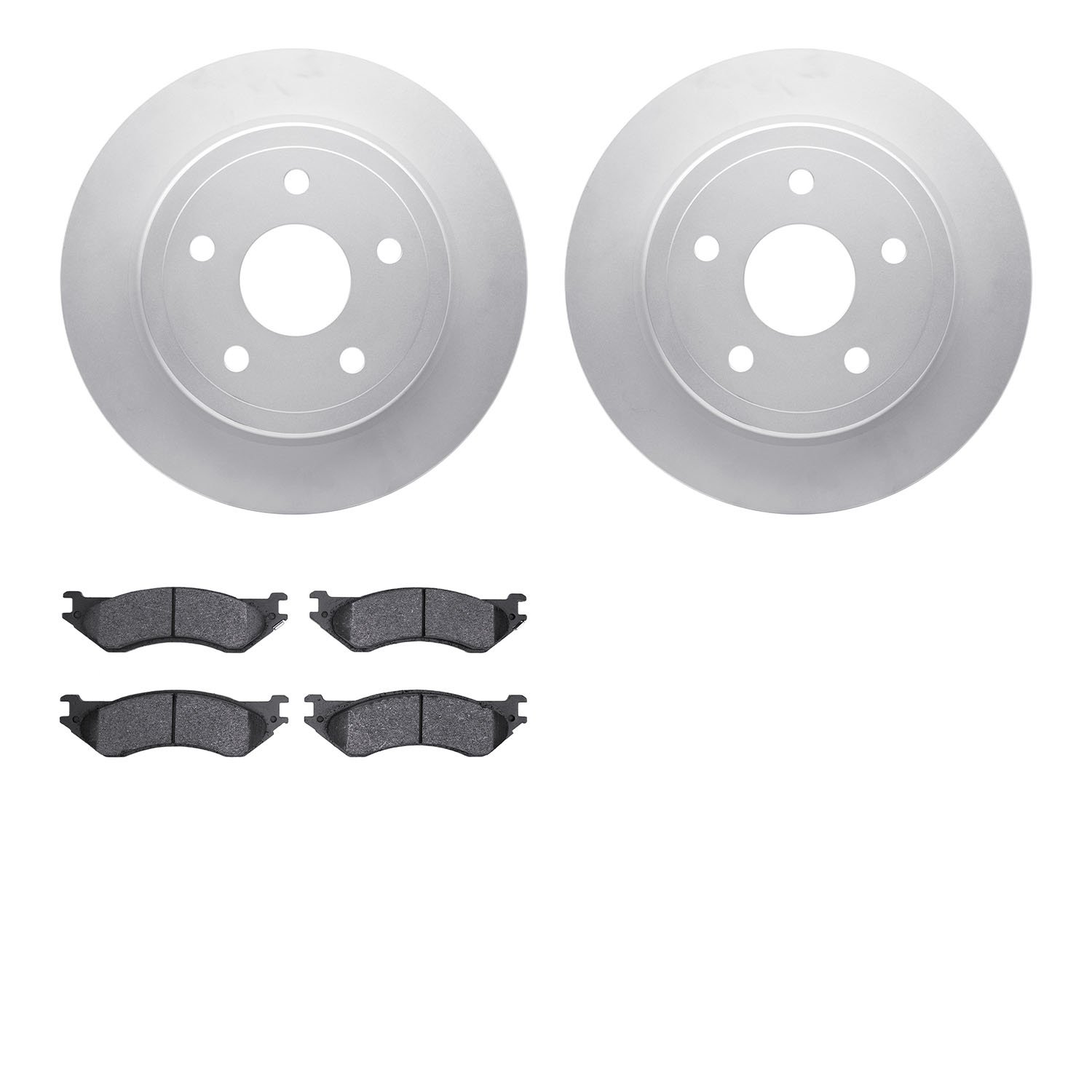 4502-40142 Geospec Brake Rotors w/5000 Advanced Brake Pads Kit, 2004-2006 Mopar, Position: Rear