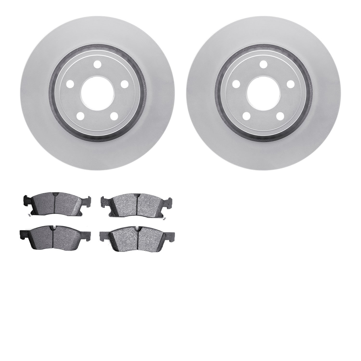 4502-42052 Geospec Brake Rotors w/5000 Advanced Brake Pads Kit, Fits Select Mopar, Position: Front