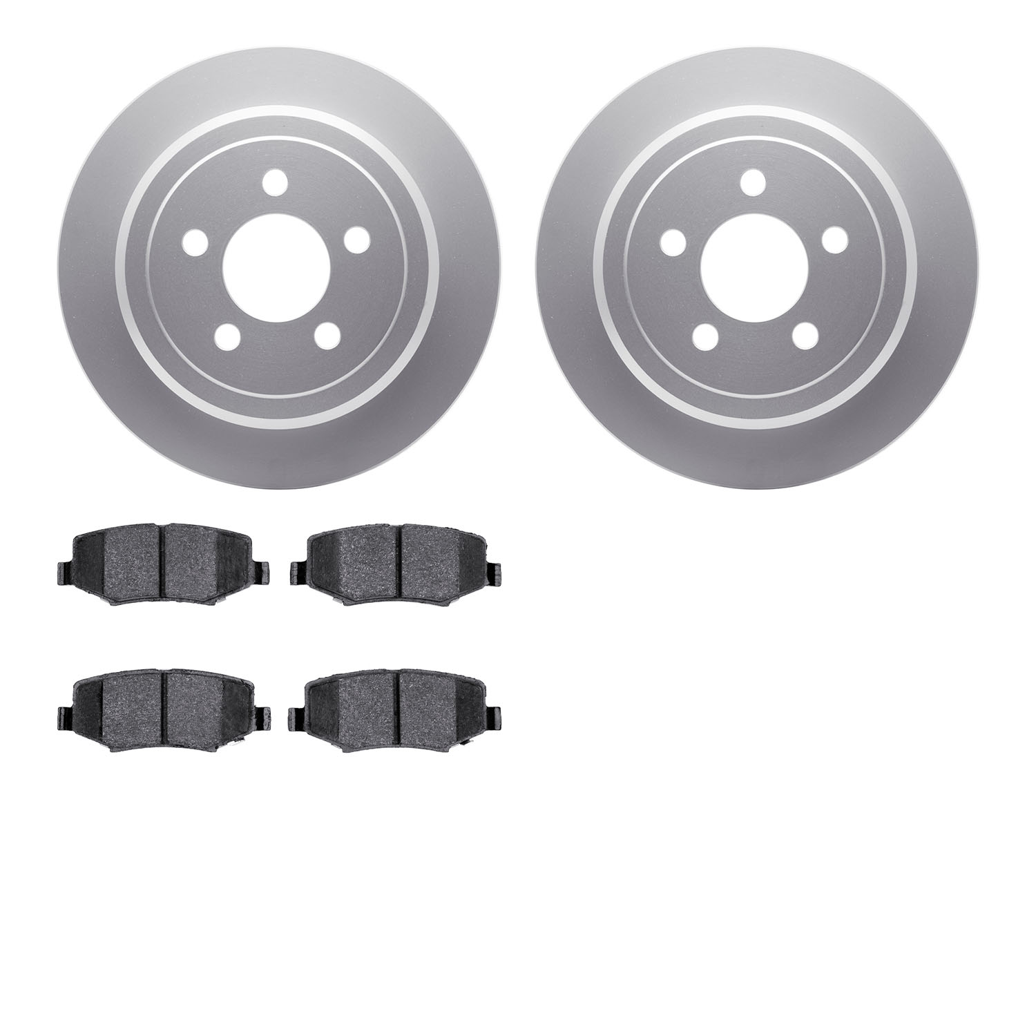 4502-42066 Geospec Brake Rotors w/5000 Advanced Brake Pads Kit, 2007-2012 Mopar, Position: Rear