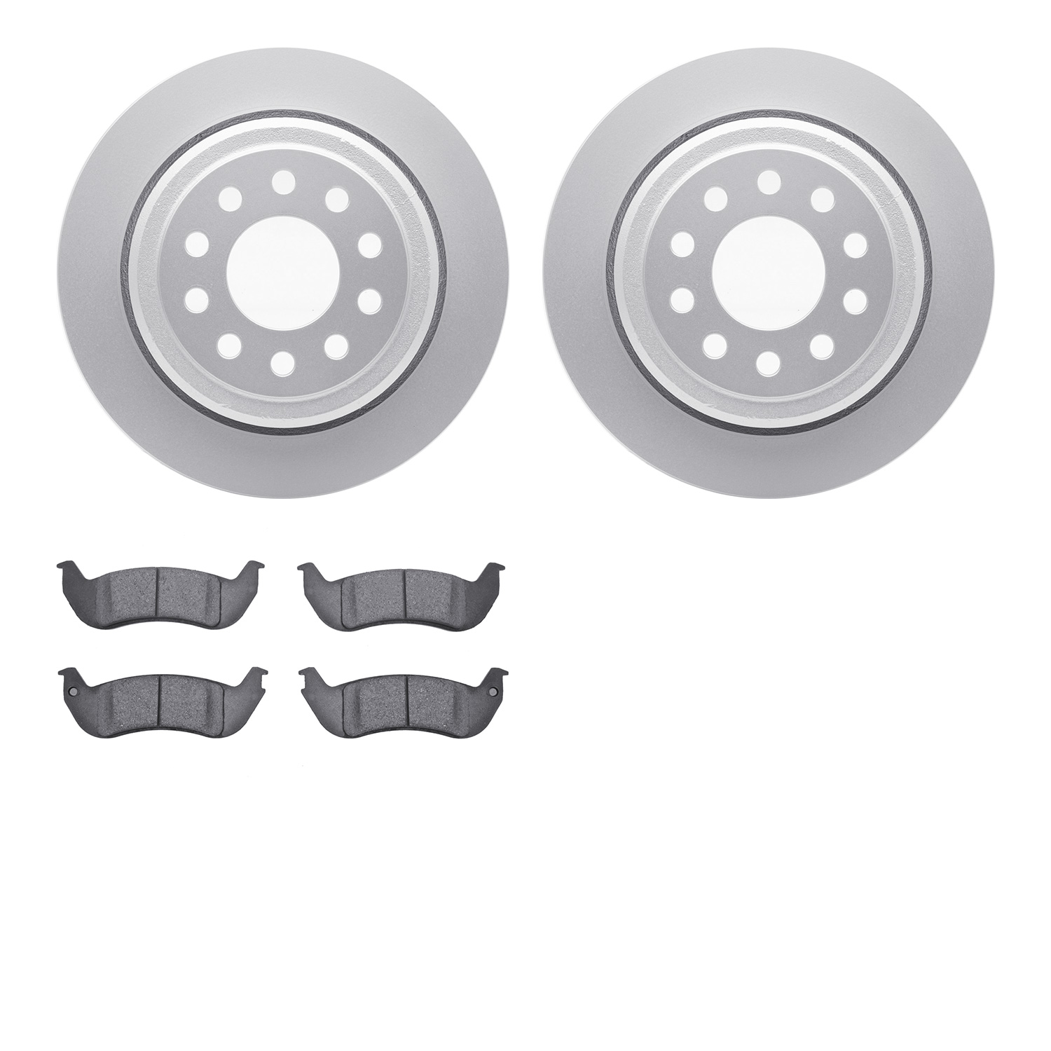 4502-55005 Geospec Brake Rotors w/5000 Advanced Brake Pads Kit, 2003-2011 Ford/Lincoln/Mercury/Mazda, Position: Rear