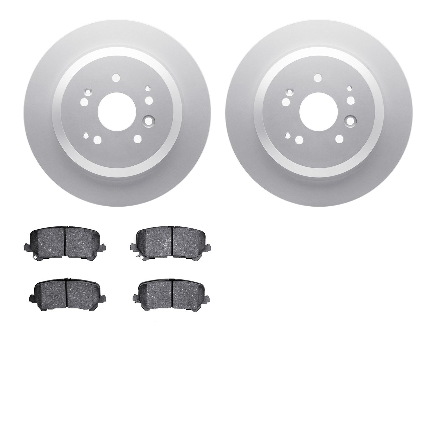 4502-58043 Geospec Brake Rotors w/5000 Advanced Brake Pads Kit, 2014-2016 Acura/Honda, Position: Rear