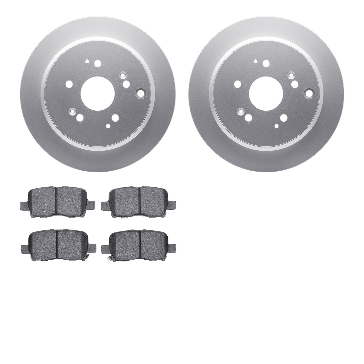 4502-59155 Geospec Brake Rotors w/5000 Advanced Brake Pads Kit, 2002-2004 Acura/Honda, Position: Rear