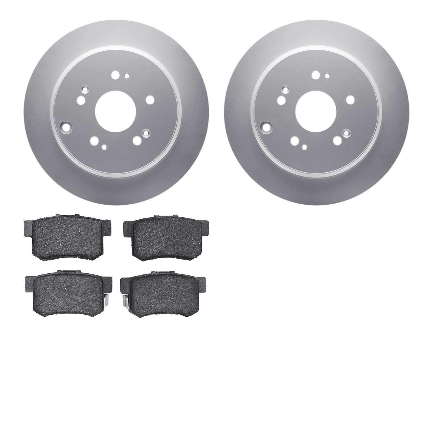 4502-59157 Geospec Brake Rotors w/5000 Advanced Brake Pads Kit, 2007-2012 Acura/Honda, Position: Rear