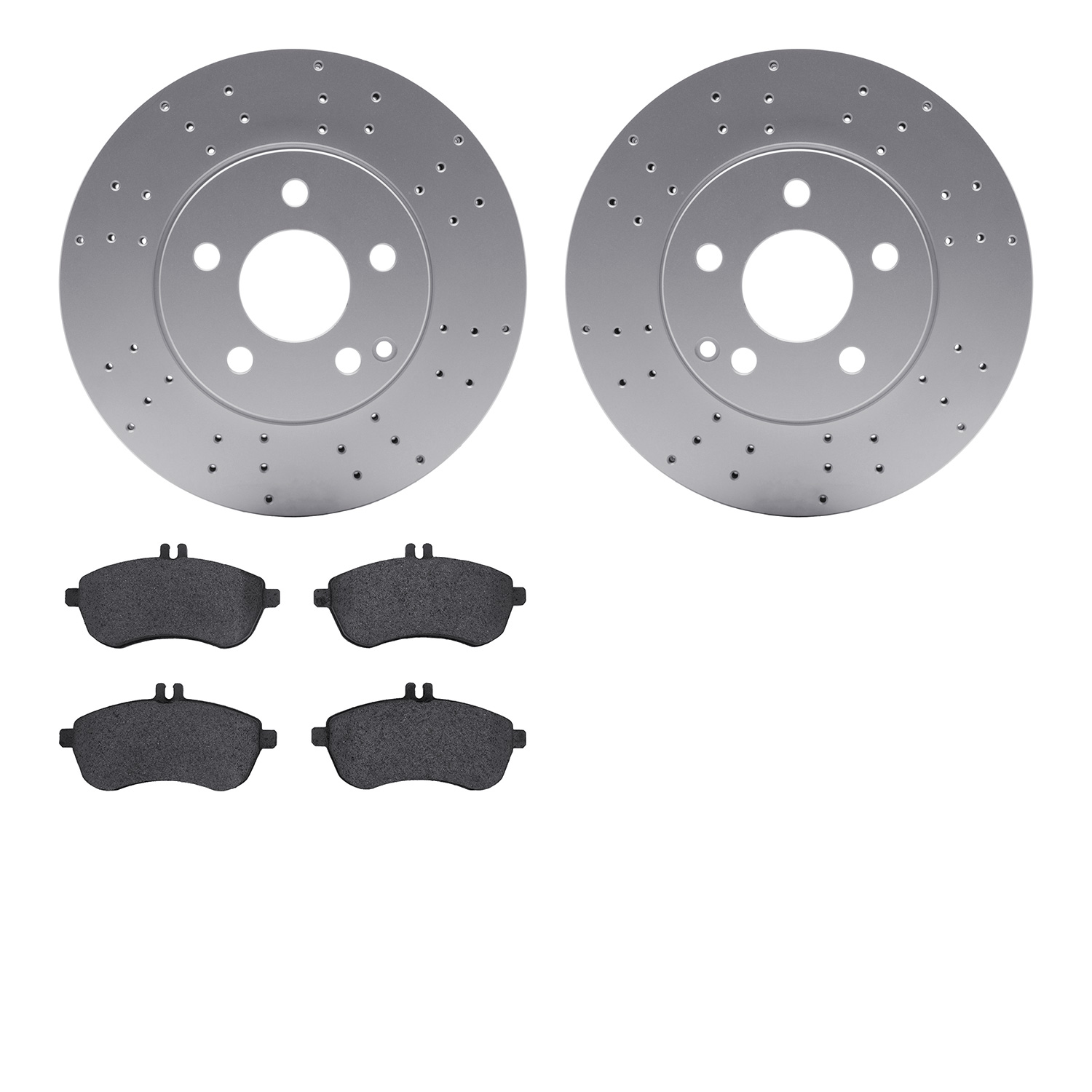 4502-63169 Geospec Brake Rotors w/5000 Advanced Brake Pads Kit, 2008-2015 Mercedes-Benz, Position: Front