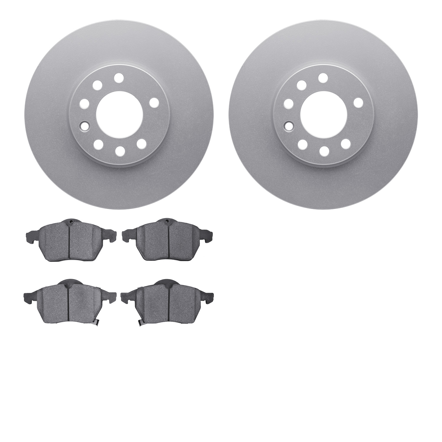 4502-65027 Geospec Brake Rotors w/5000 Advanced Brake Pads Kit, 1997-2006 GM, Position: Front