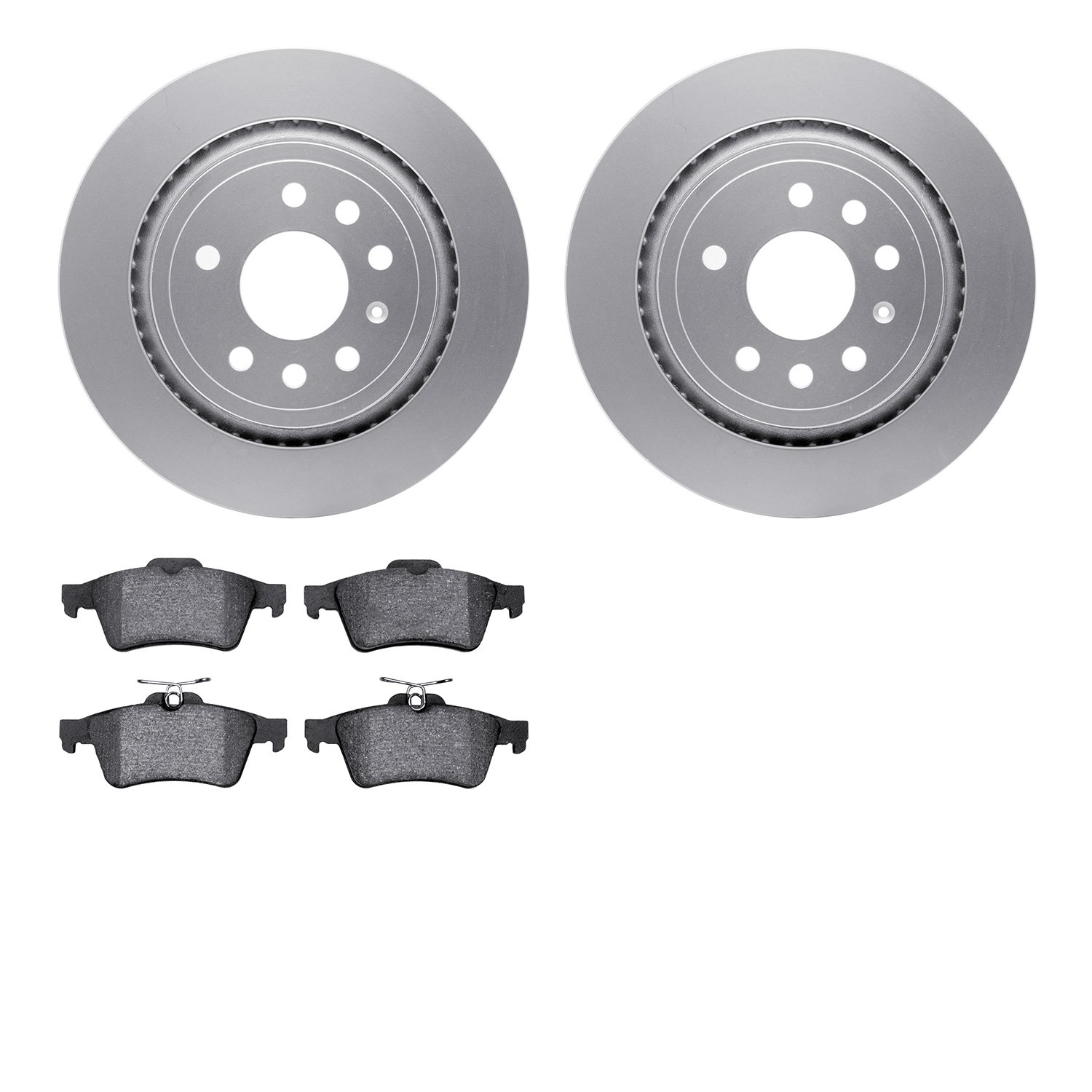 4502-65039 Geospec Brake Rotors w/5000 Advanced Brake Pads Kit, 2003-2011 GM, Position: Rear