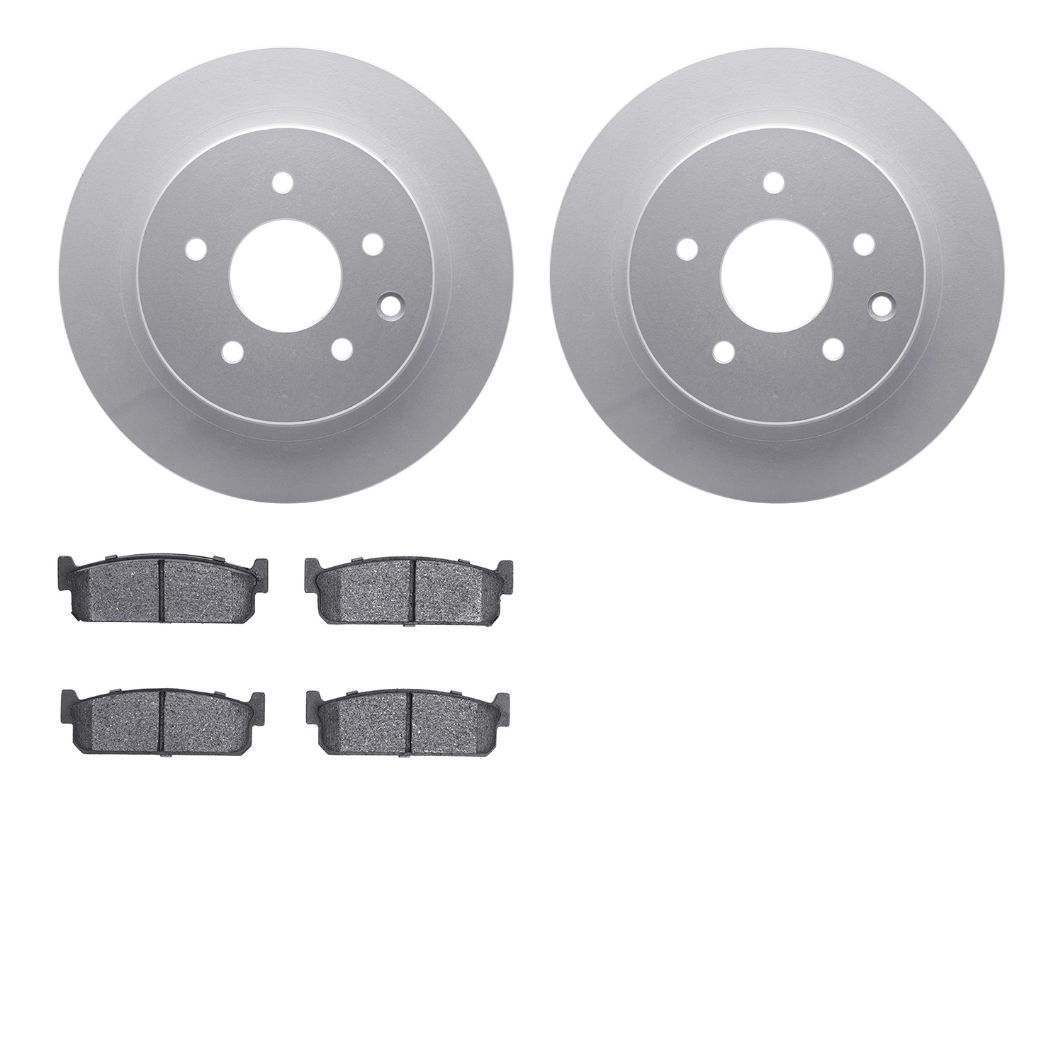 4502-68014 Geospec Brake Rotors w/5000 Advanced Brake Pads Kit, 2002-2006 Infiniti/Nissan, Position: Rear