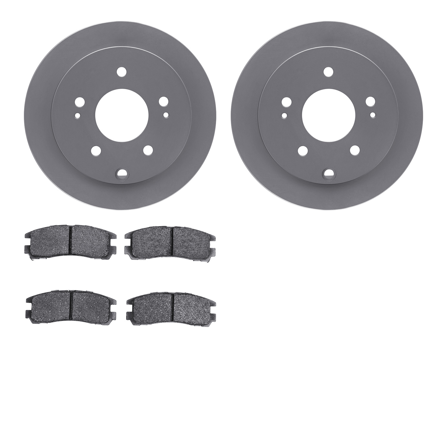 4502-72057 Geospec Brake Rotors w/5000 Advanced Brake Pads Kit, 2004-2012 Mitsubishi, Position: Rear