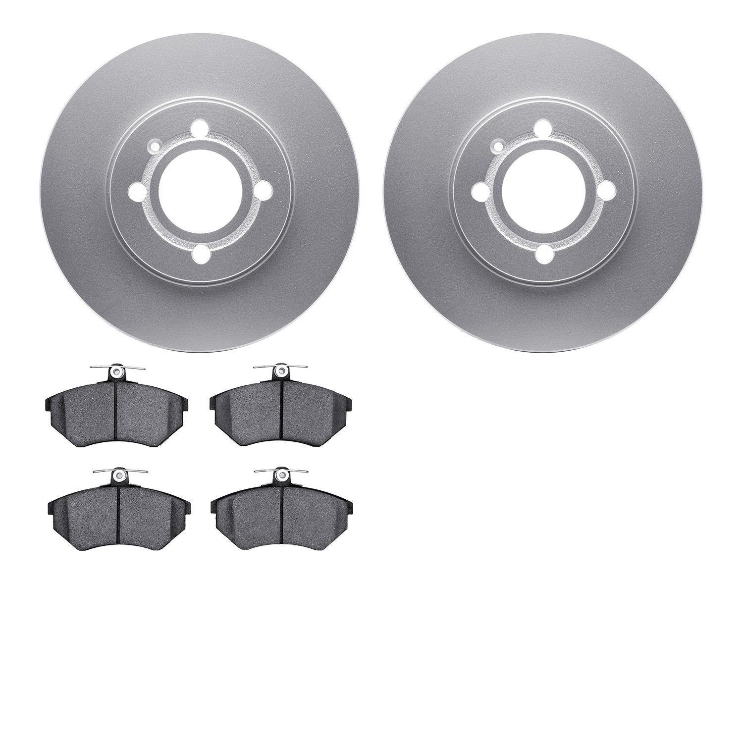 4502-74077 Geospec Brake Rotors w/5000 Advanced Brake Pads Kit, 1986-2008 Audi/Volkswagen, Position: Front