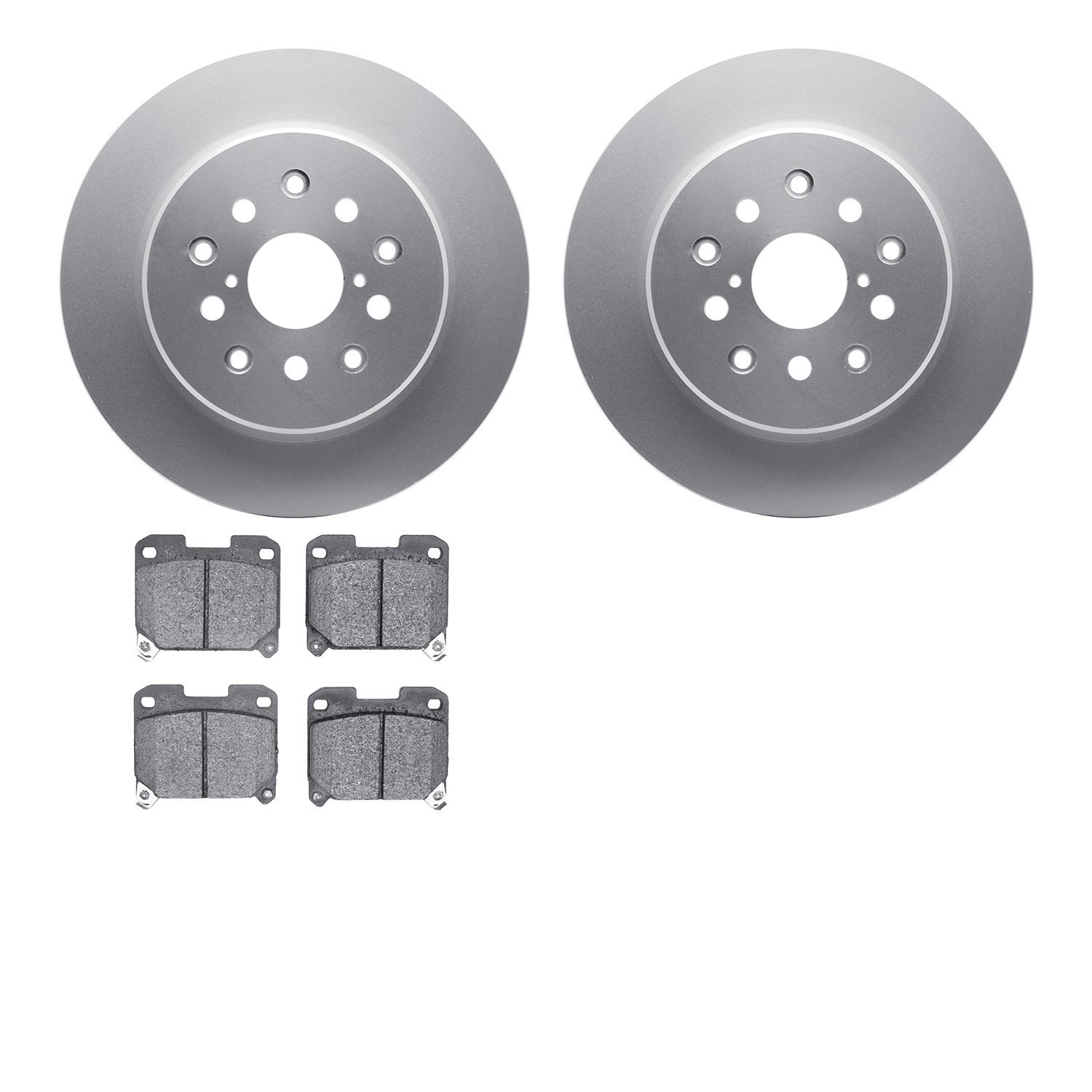 4502-76111 Geospec Brake Rotors w/5000 Advanced Brake Pads Kit, 1993-1998 Lexus/Toyota/Scion, Position: Rear