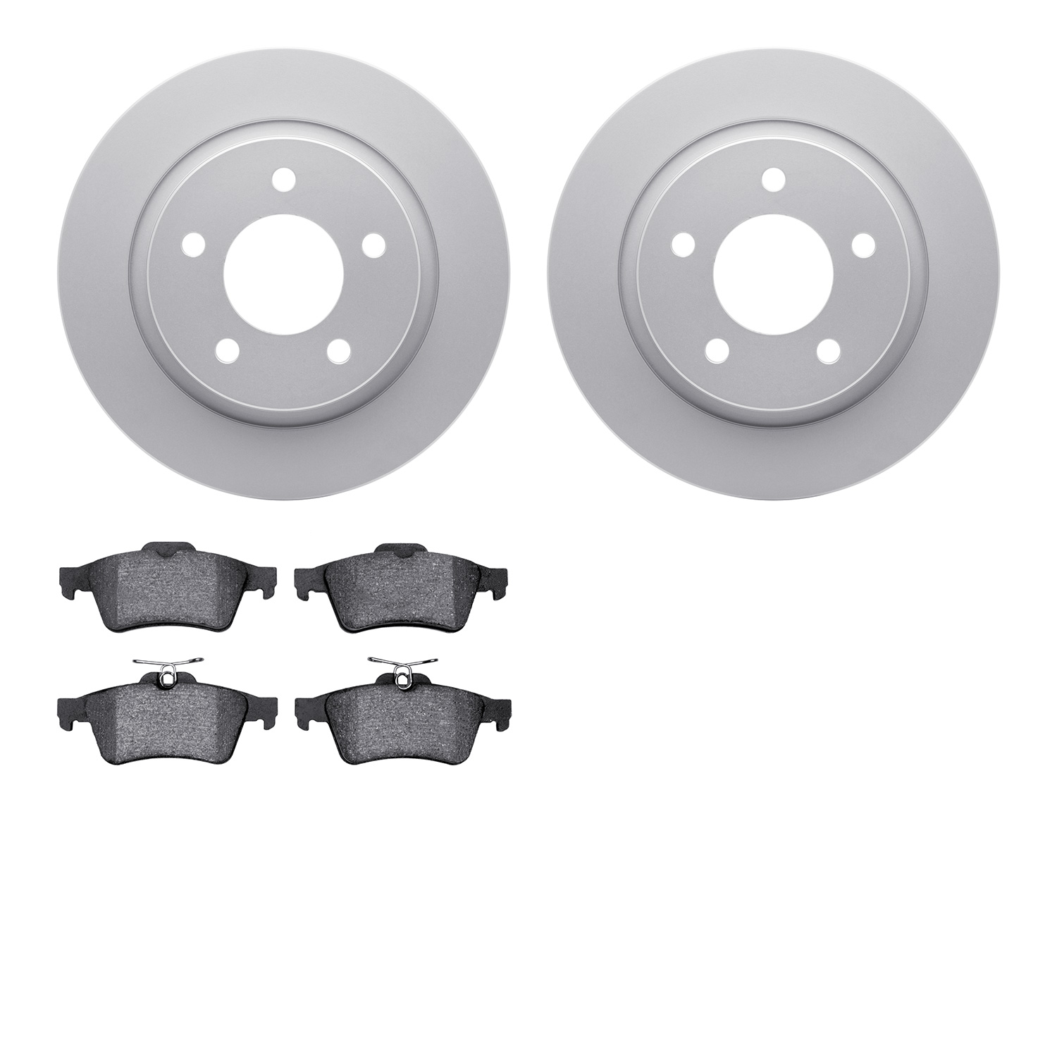 4502-80064 Geospec Brake Rotors w/5000 Advanced Brake Pads Kit, 2007-2013 Ford/Lincoln/Mercury/Mazda, Position: Rear