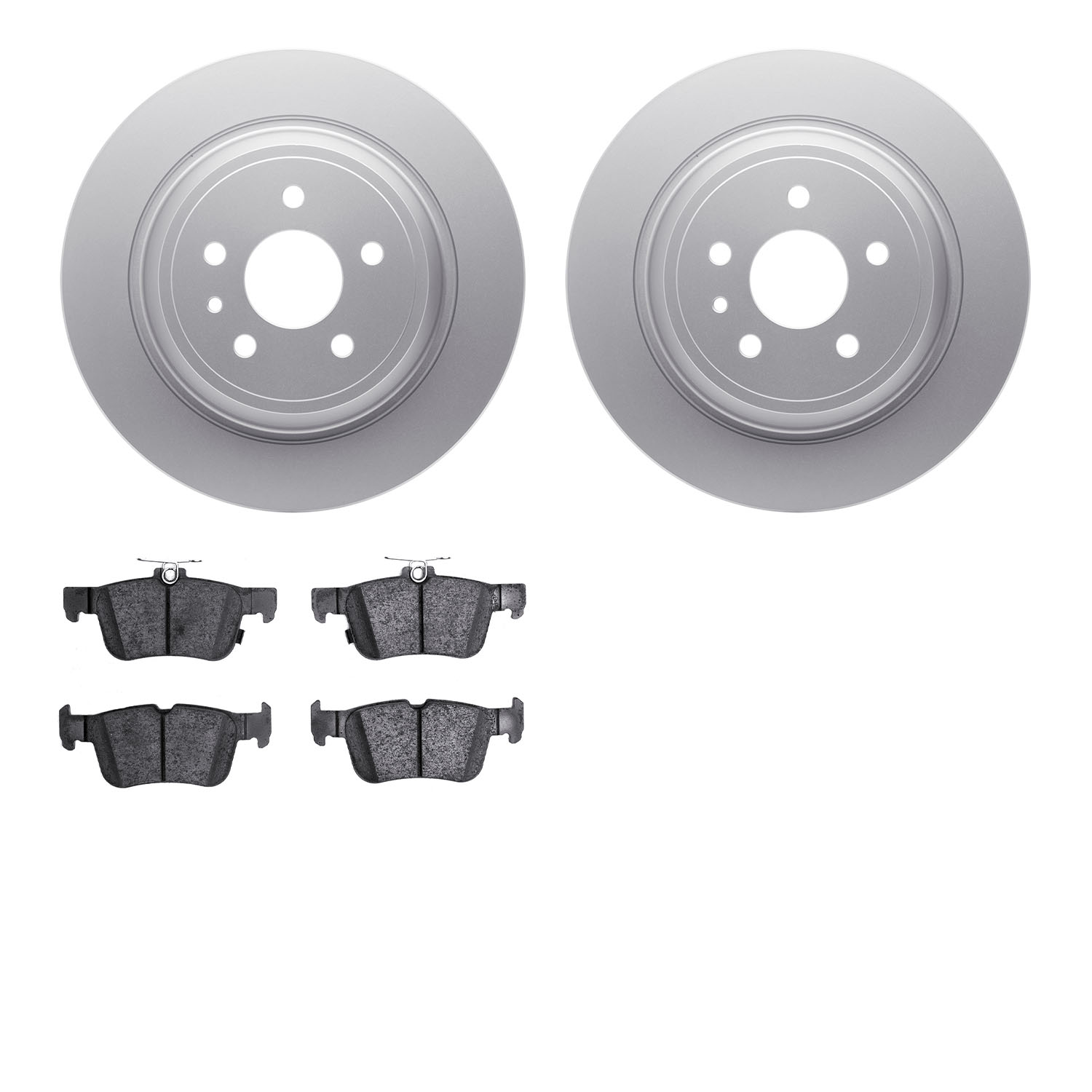 4502-99047 Geospec Brake Rotors w/5000 Advanced Brake Pads Kit, 2013-2020 Ford/Lincoln/Mercury/Mazda, Position: Rear