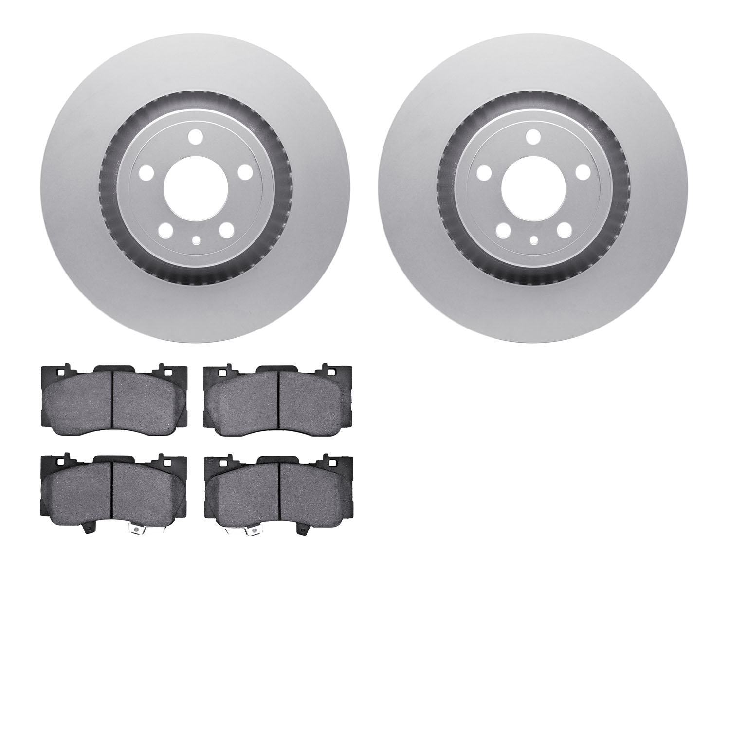4502-99055 Geospec Brake Rotors w/5000 Advanced Brake Pads Kit, 2015-2020 Ford/Lincoln/Mercury/Mazda, Position: Front