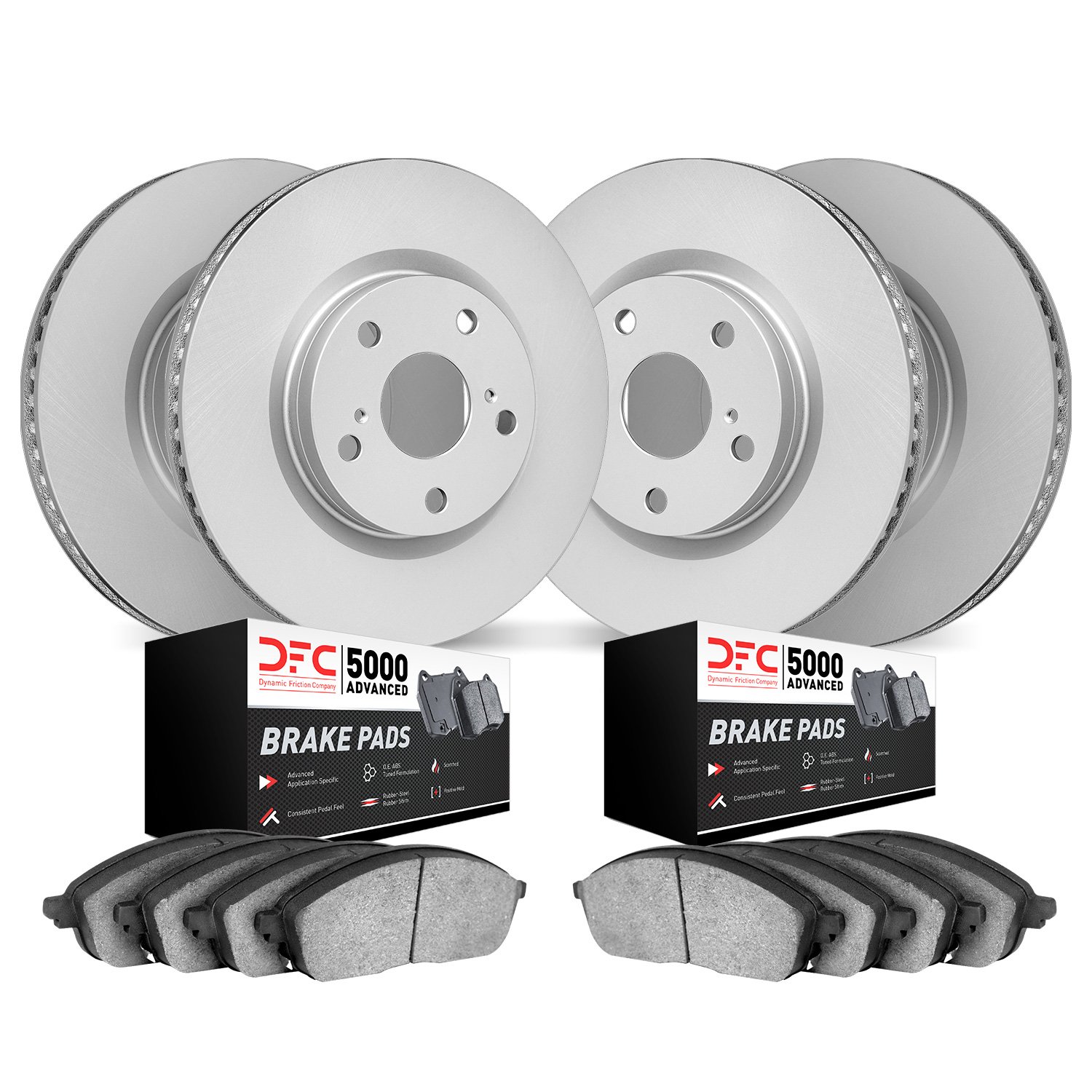 4504-02008 Geospec Brake Rotors w/5000 Advanced Brake Pads Kit, 1969-1977 Porsche, Position: Front and Rear