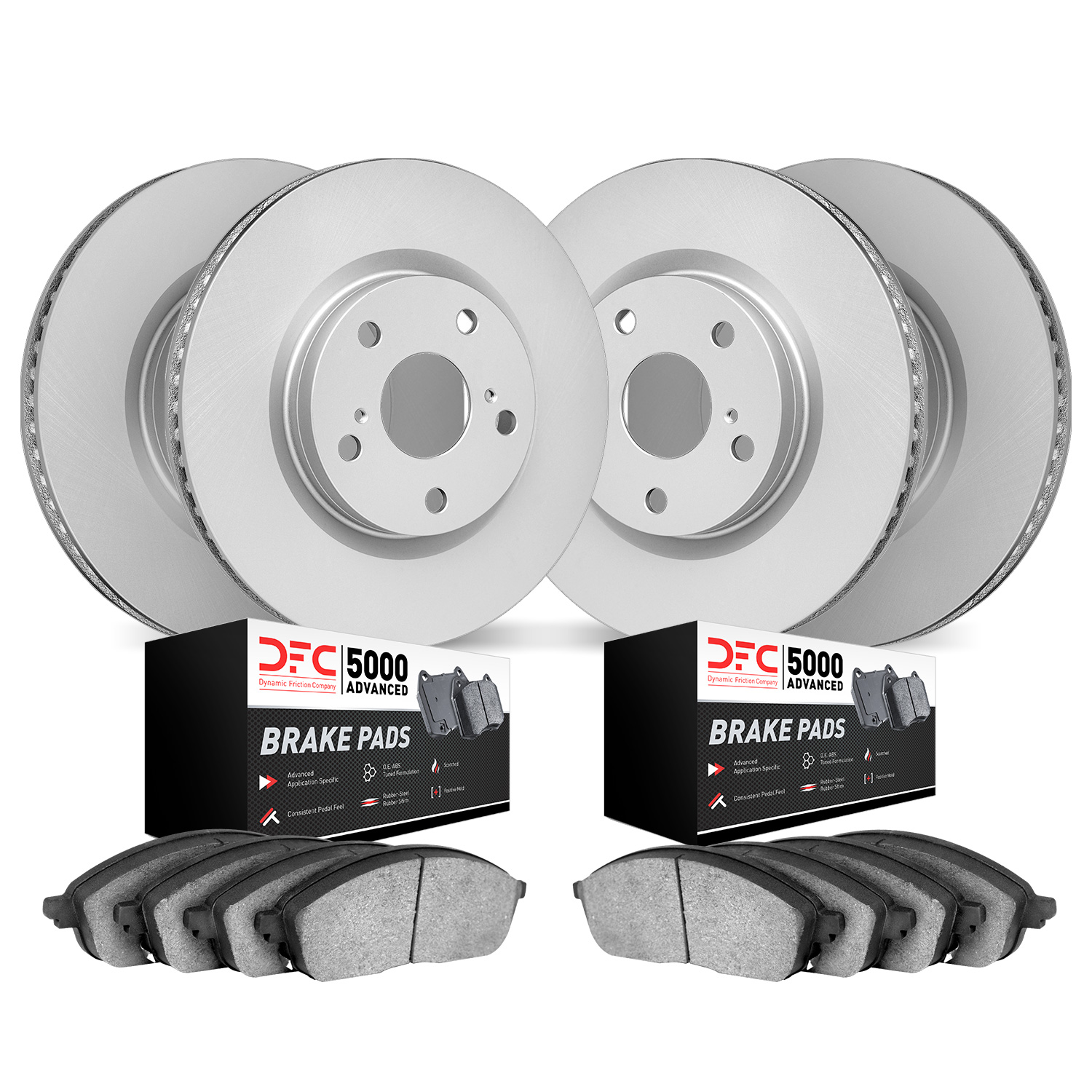 4504-03090 Geospec Brake Rotors w/5000 Advanced Brake Pads Kit, Fits Select Kia/Hyundai/Genesis, Position: Front and Rear
