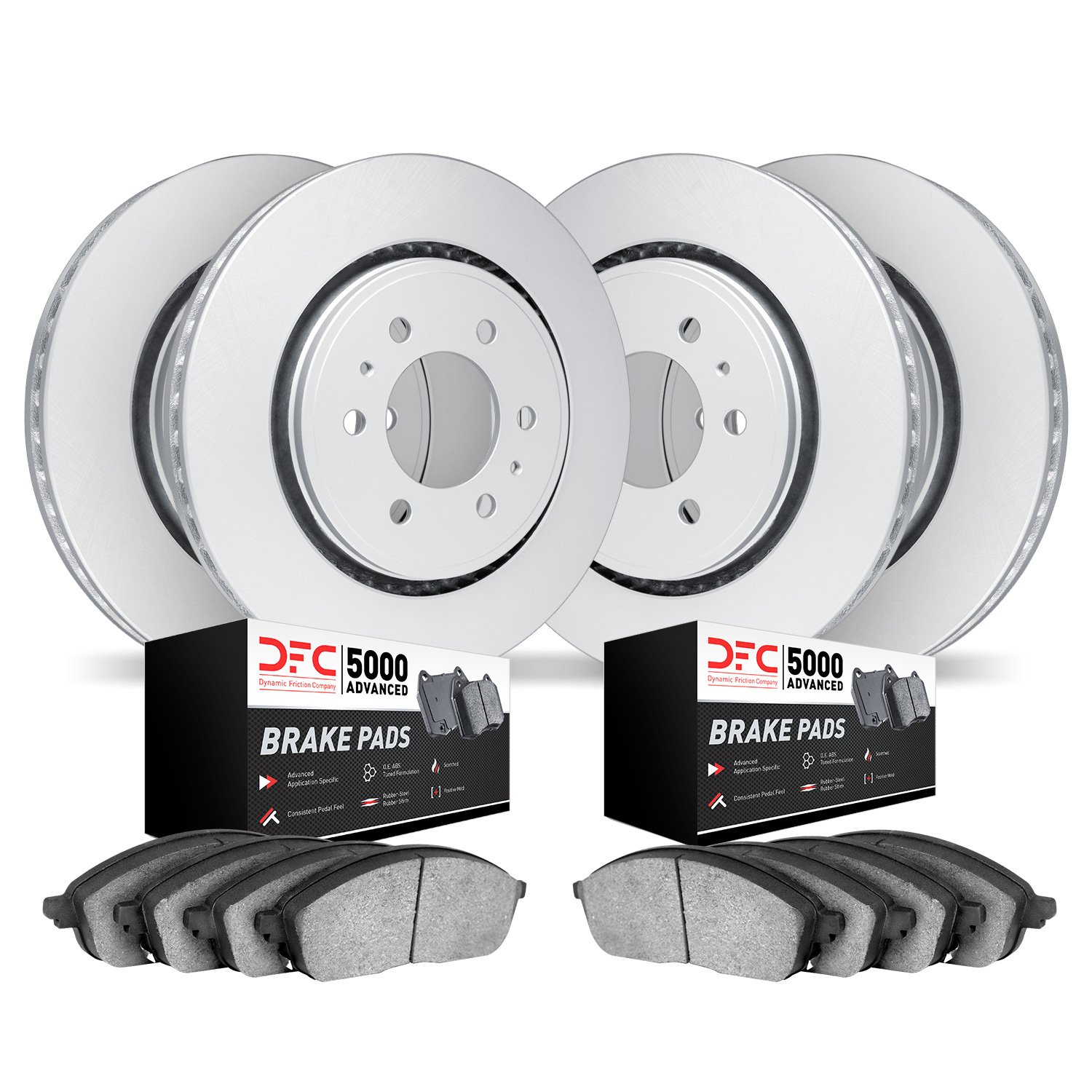 4504-46022 Geospec Brake Rotors w/5000 Advanced Brake Pads Kit, 2010-2016 GM, Position: Front and Rear