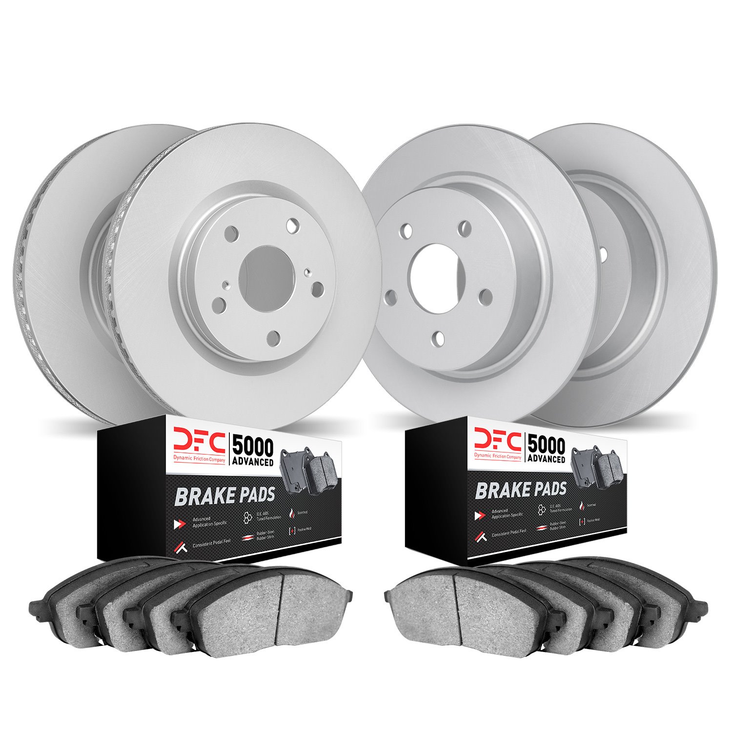 4504-54060 Geospec Brake Rotors w/5000 Advanced Brake Pads Kit, 2006-2010 Ford/Lincoln/Mercury/Mazda, Position: Front and Rear