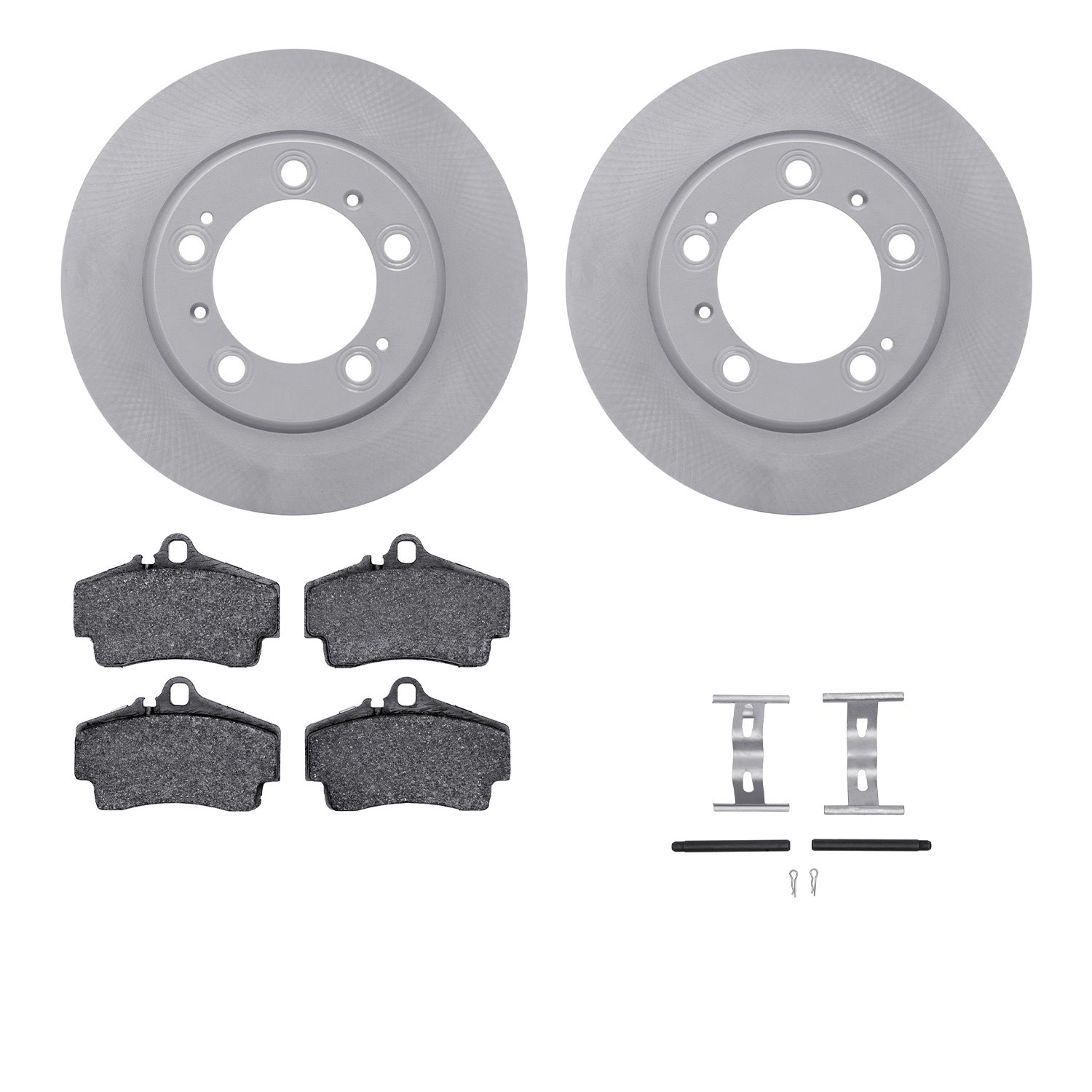 4512-02037 Geospec Brake Rotors w/5000 Advanced Brake Pads Kit & Hardware, 1997-2004 Porsche, Position: Rear