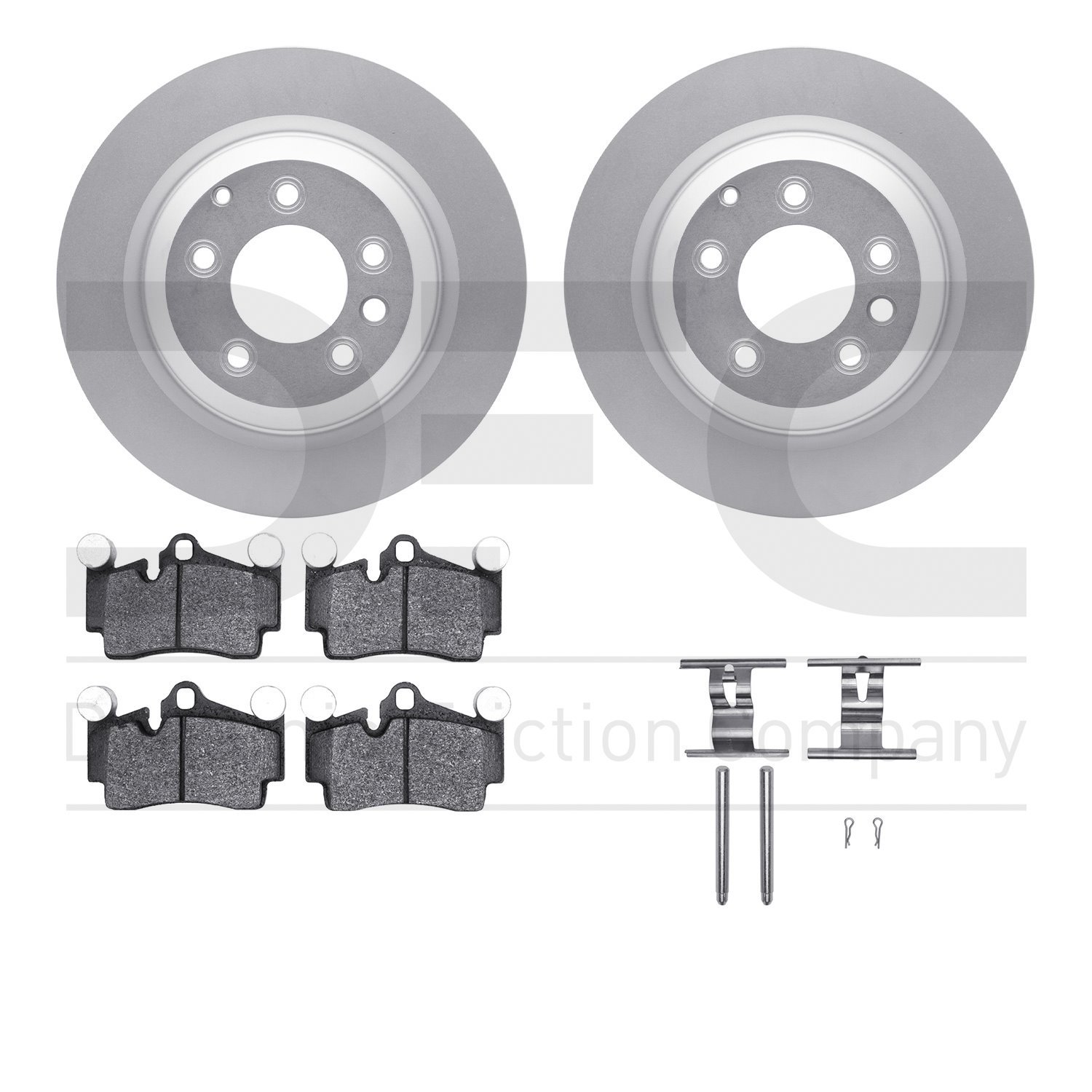 4512-02039 Geospec Brake Rotors w/5000 Advanced Brake Pads Kit & Hardware, 2005-2006 Porsche, Position: Rear