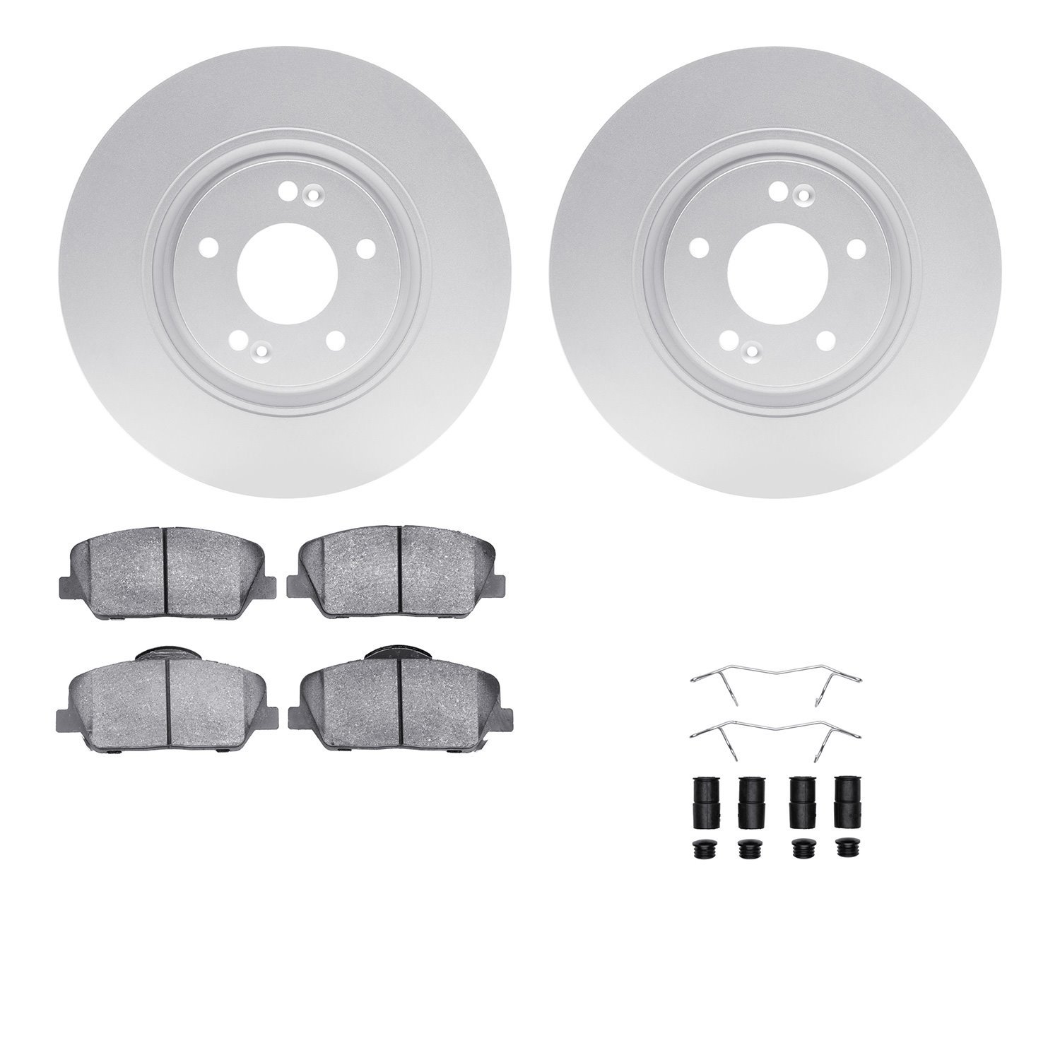 4512-03094 Geospec Brake Rotors w/5000 Advanced Brake Pads Kit & Hardware, 2011-2015 Kia/Hyundai/Genesis, Position: Front