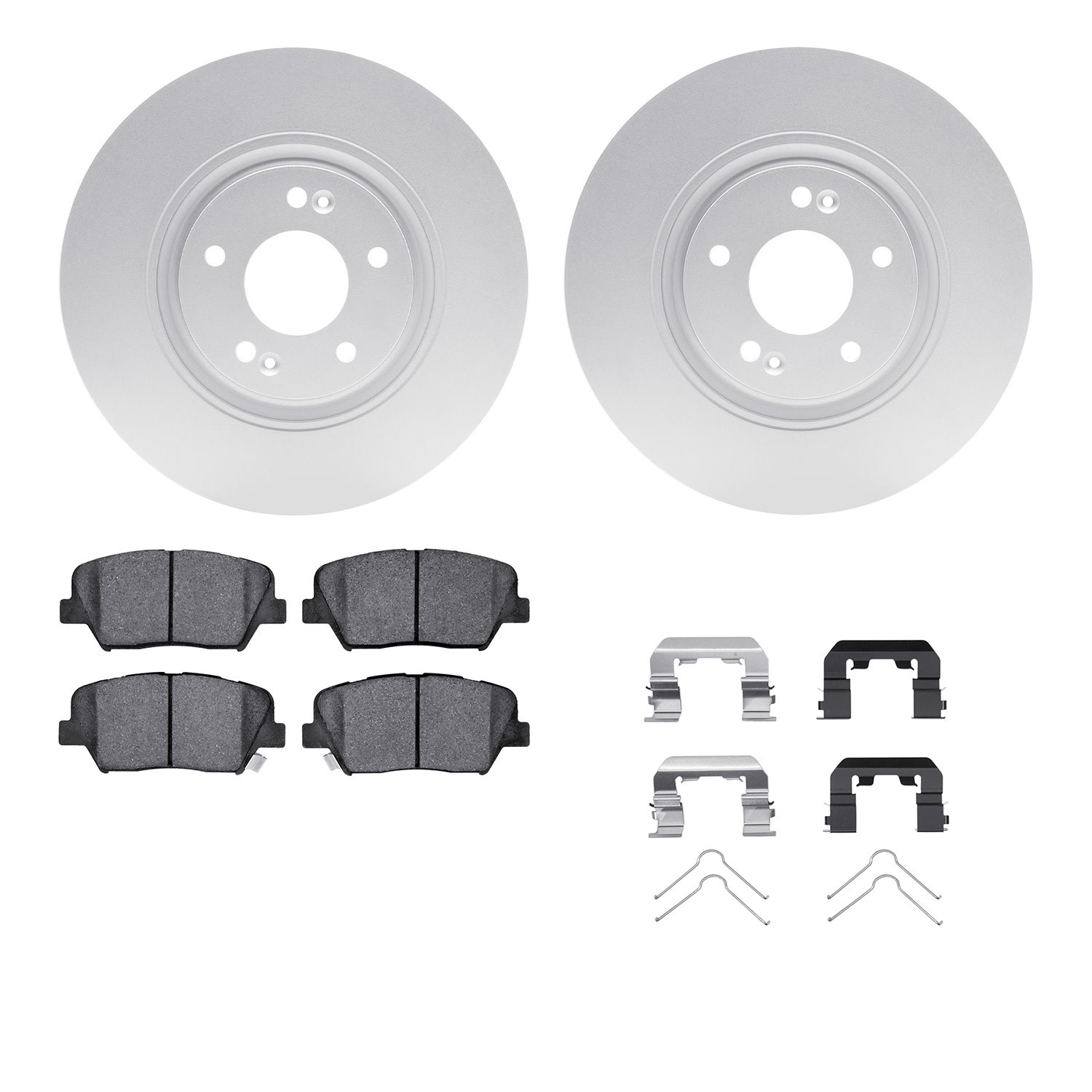 4512-03095 Geospec Brake Rotors w/5000 Advanced Brake Pads Kit & Hardware, Fits Select Kia/Hyundai/Genesis, Position: Front