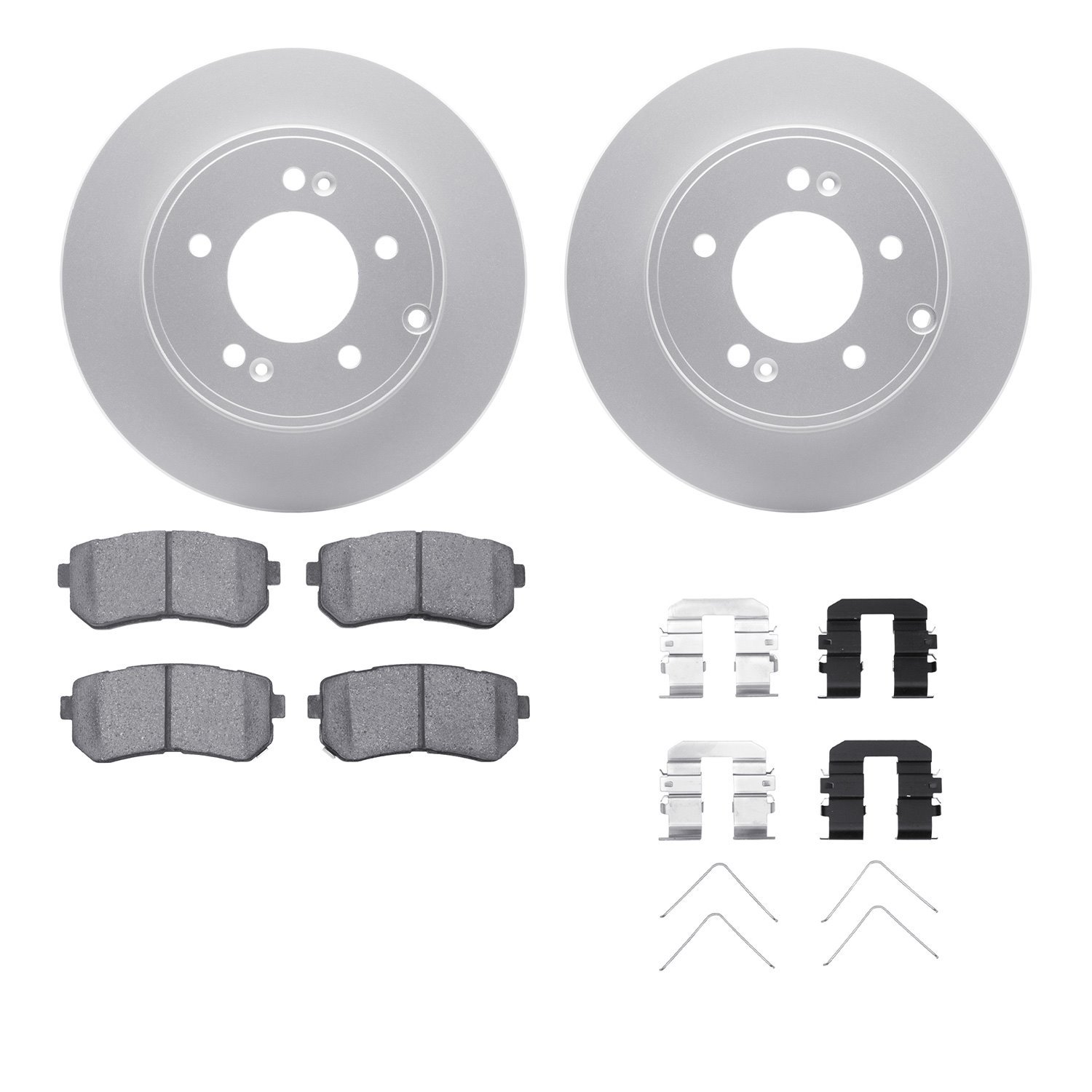 4512-03127 Geospec Brake Rotors w/5000 Advanced Brake Pads Kit & Hardware, 2016-2020 Kia/Hyundai/Genesis, Position: Rear