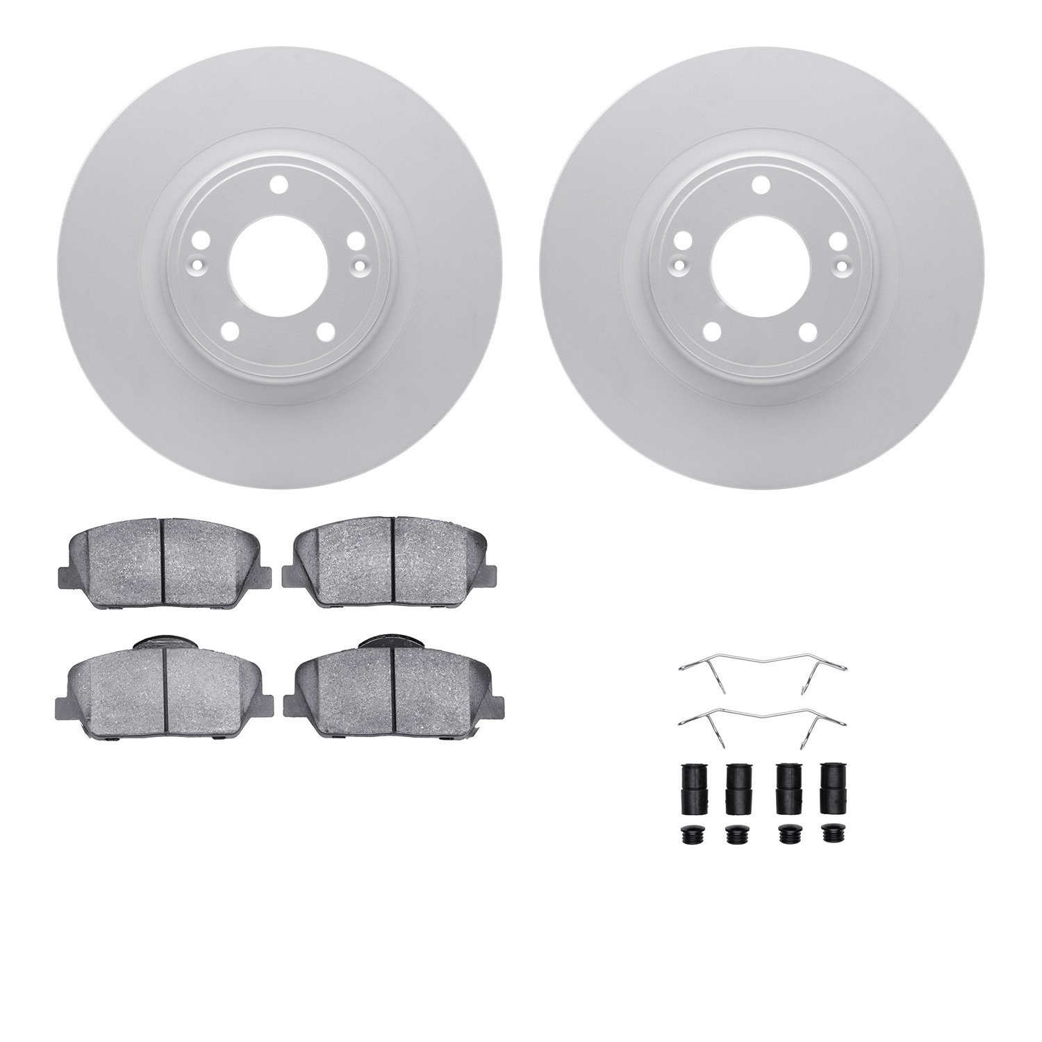 4512-03143 Geospec Brake Rotors w/5000 Advanced Brake Pads Kit & Hardware, 2010-2016 Kia/Hyundai/Genesis, Position: Front