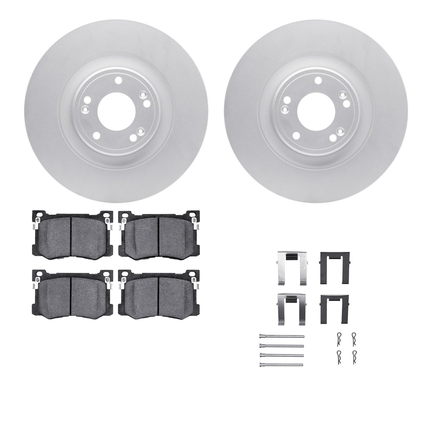 4512-03146 Geospec Brake Rotors w/5000 Advanced Brake Pads Kit & Hardware, 2015-2017 Kia/Hyundai/Genesis, Position: Front