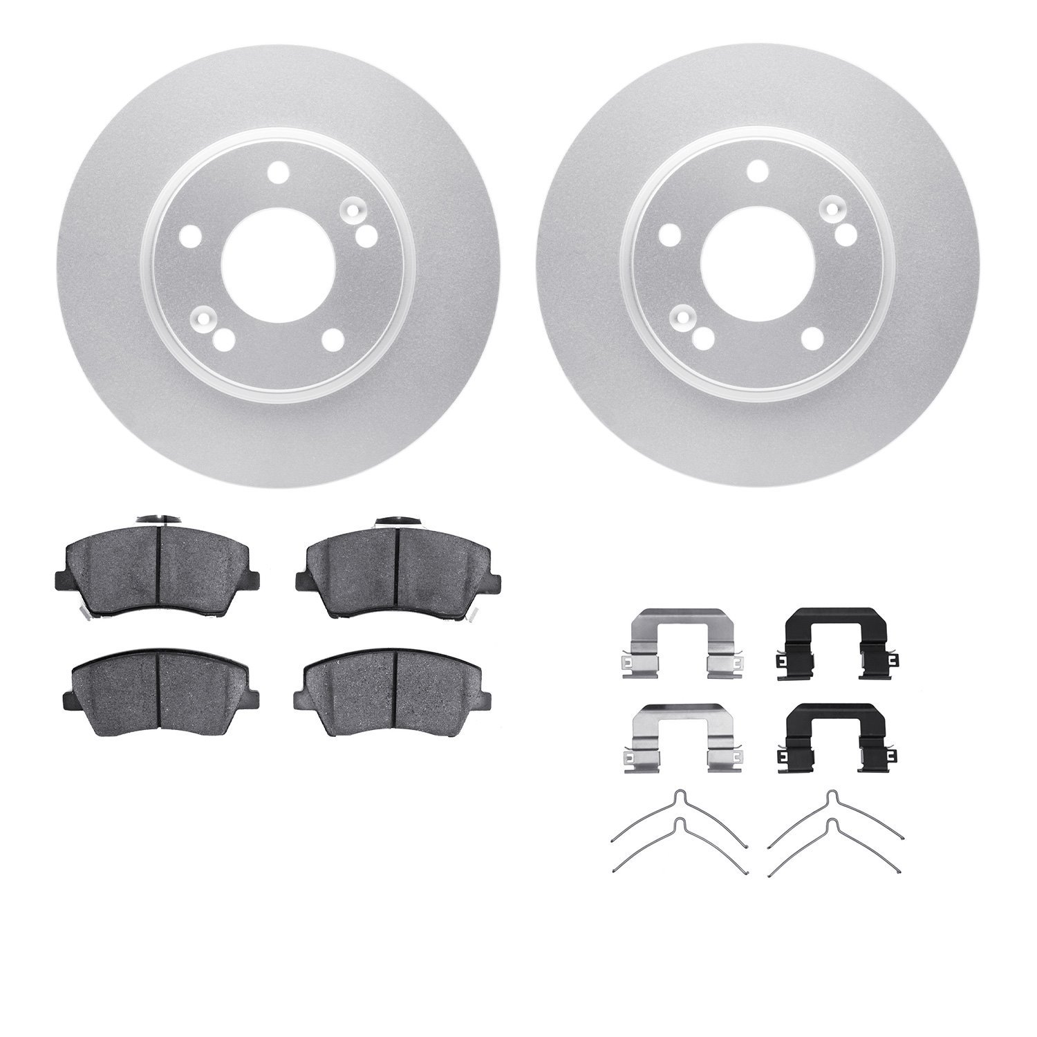 4512-03154 Geospec Brake Rotors w/5000 Advanced Brake Pads Kit & Hardware, 2017-2020 Kia/Hyundai/Genesis, Position: Front