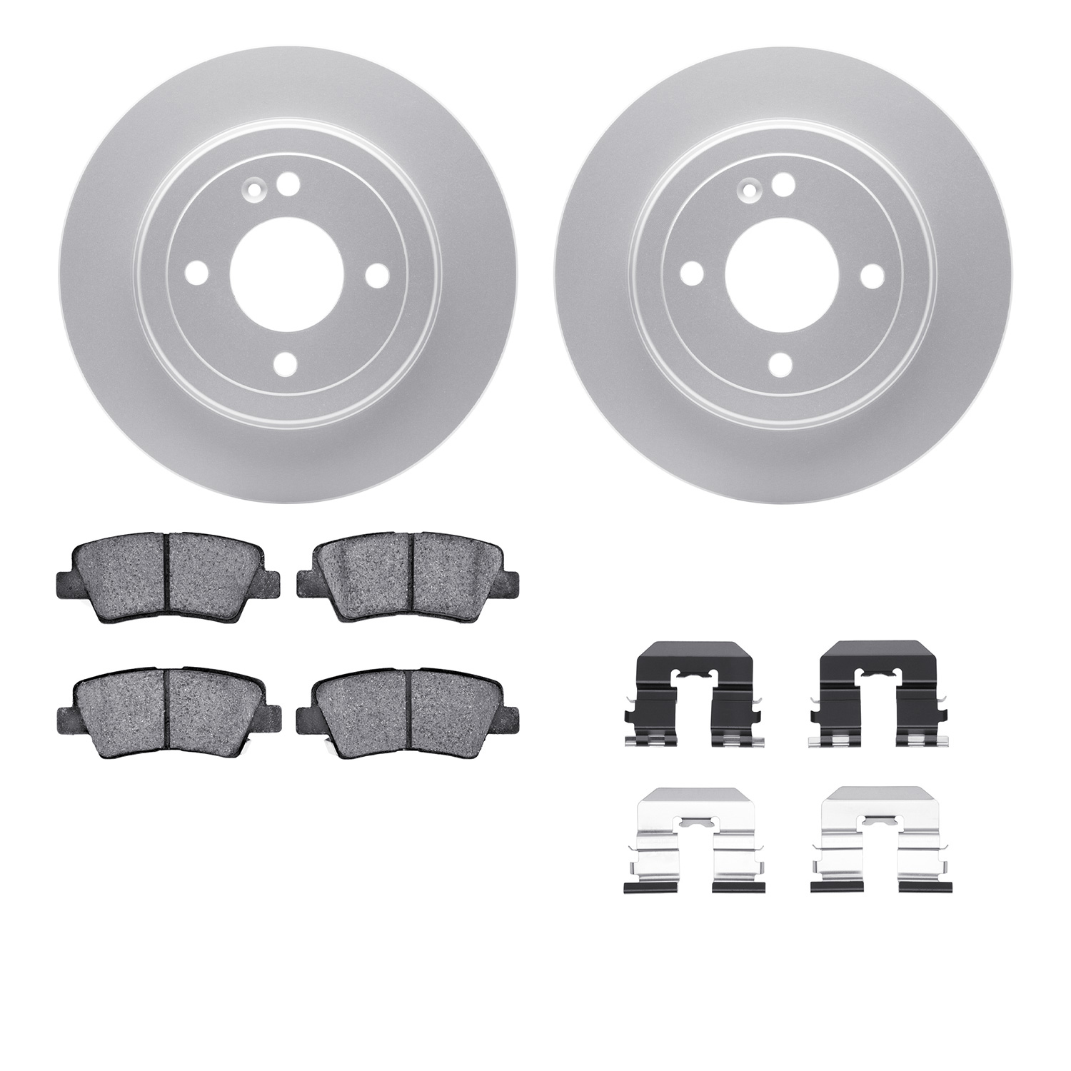 4512-03161 Geospec Brake Rotors w/5000 Advanced Brake Pads Kit & Hardware, 2013-2015 Mopar, Position: Rear