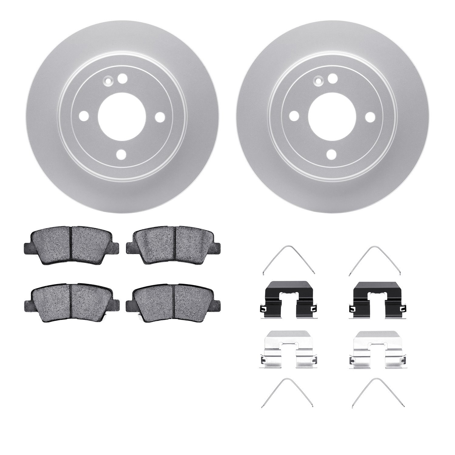 4512-03162 Geospec Brake Rotors w/5000 Advanced Brake Pads Kit & Hardware, Fits Select Kia/Hyundai/Genesis, Position: Rear